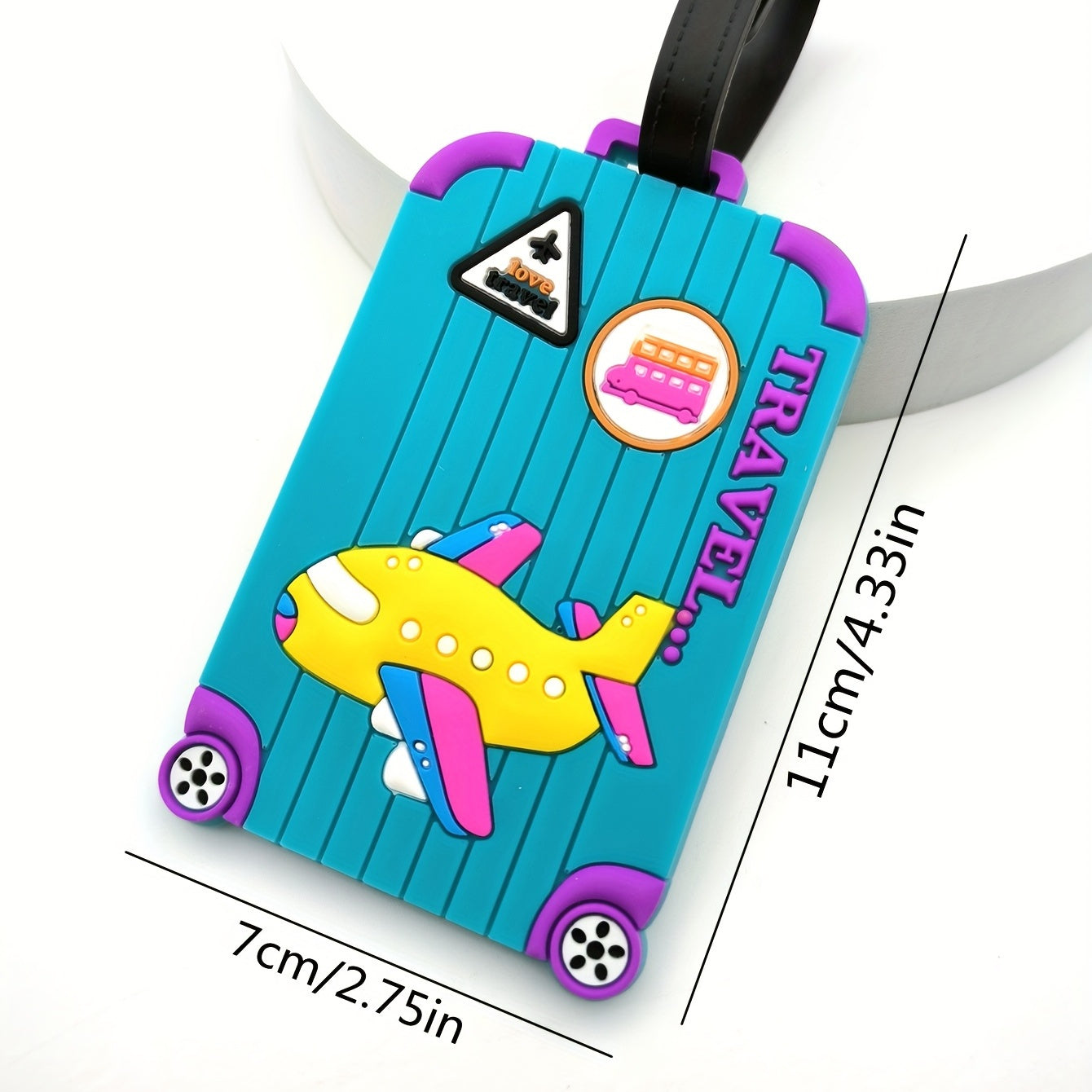 1pc Silicone Luggage Tag with Airplane Design