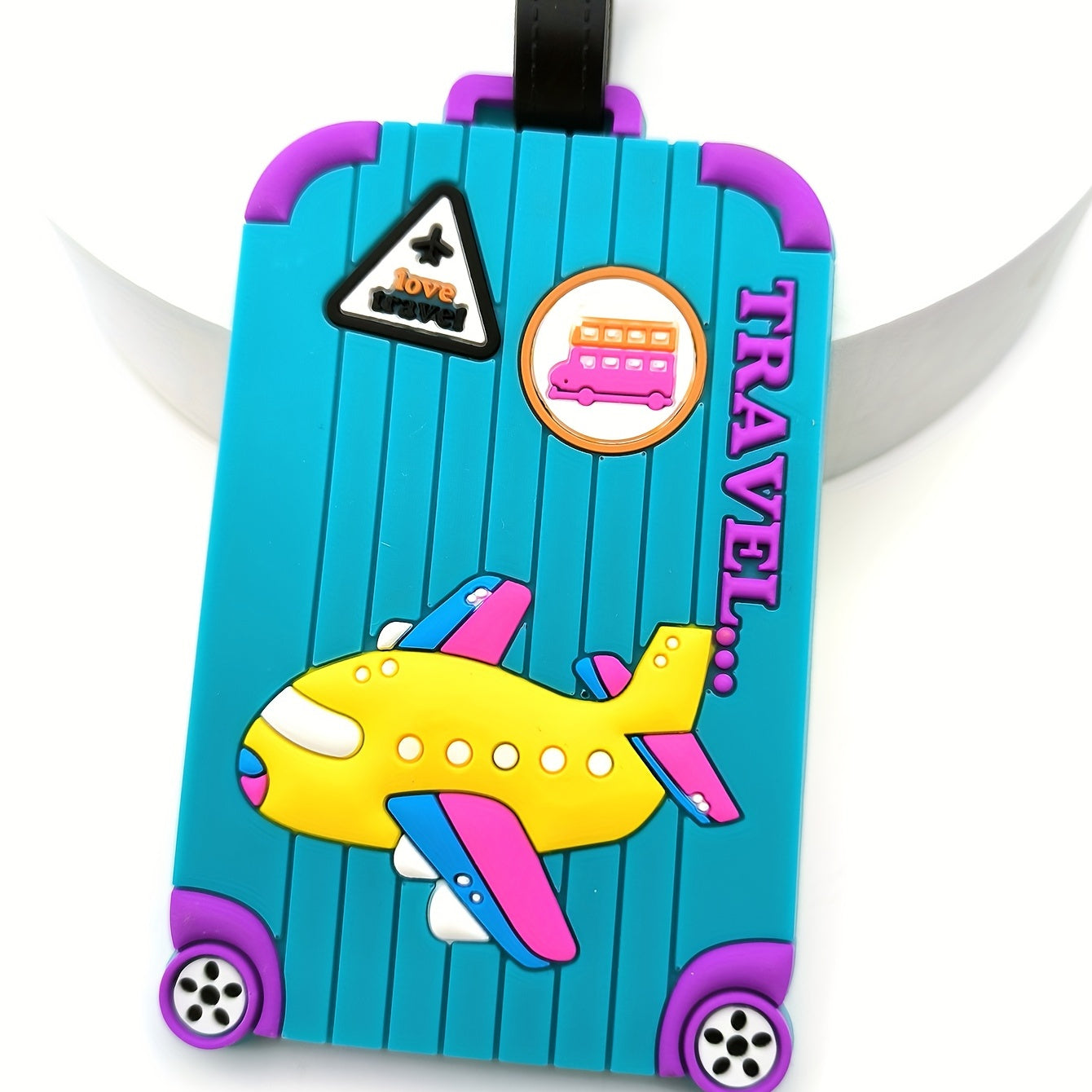 1pc Silicone Luggage Tag with Airplane Design