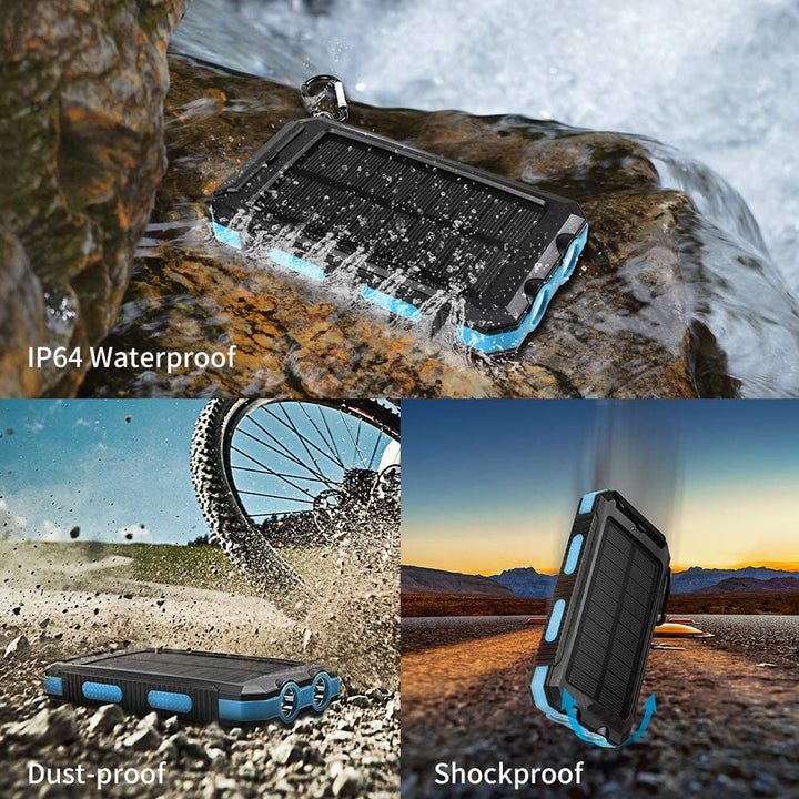 10000mAh USB Portable Charger Solar Power Bank
