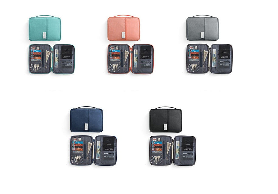 Travel Wallet Family Passport Holder Multi-pockets Waterproof Document Case