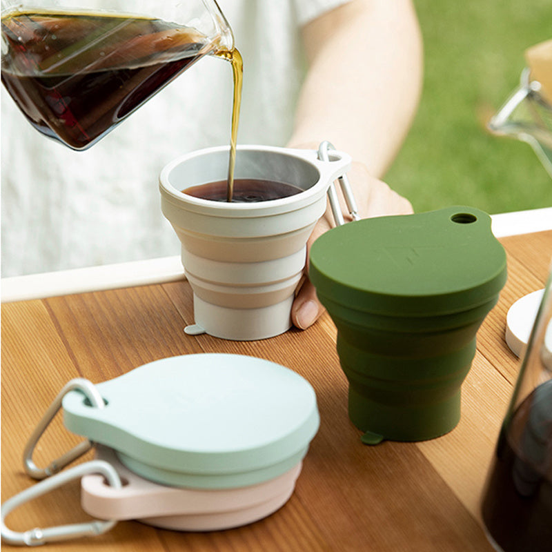 180ml Folding Cup Mini Retractable Cup Silicone Portable Teacup