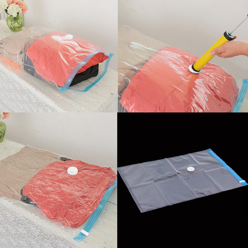 Vacuum Bag and Pump Cover for Clothes Storing Large Plastic Compression