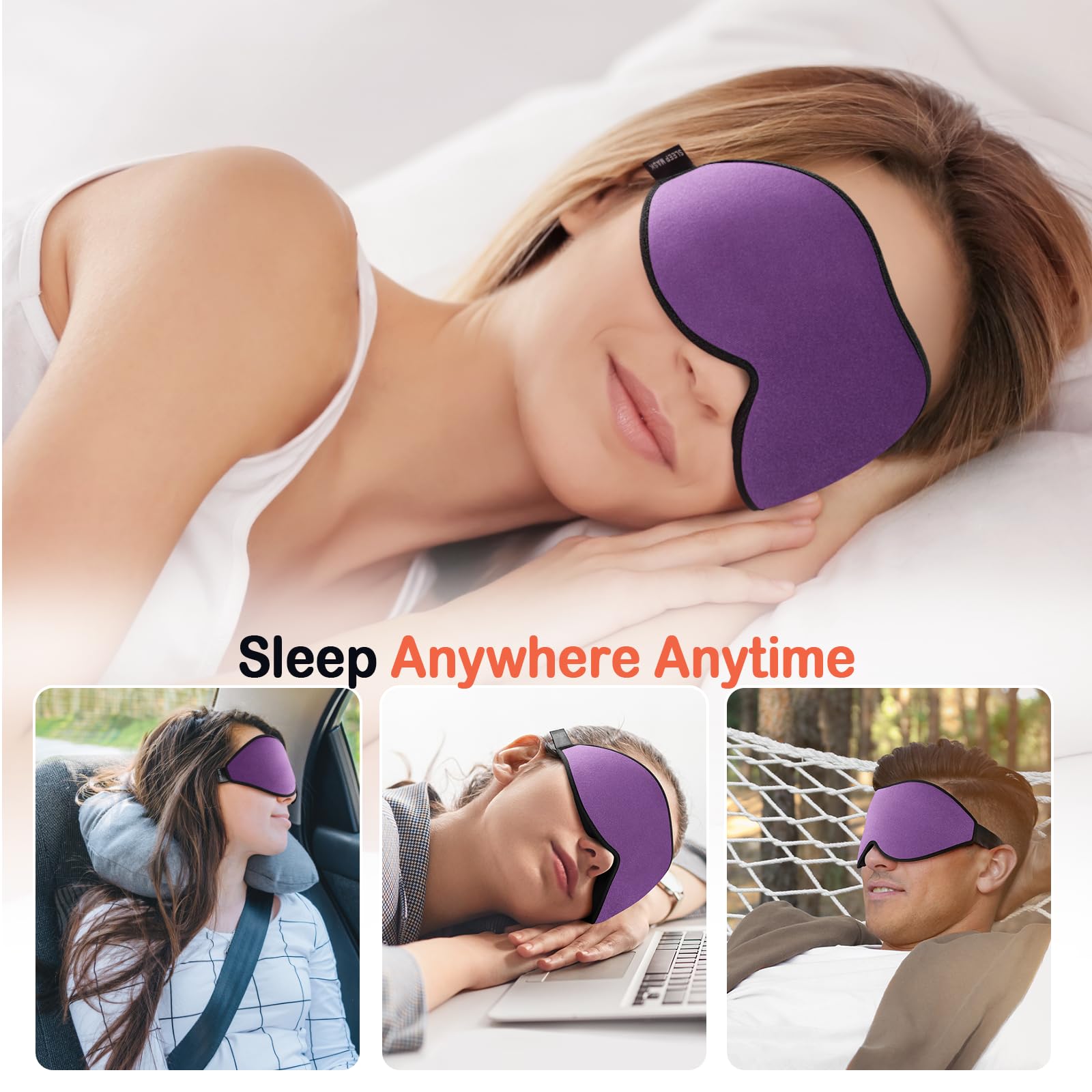 LitBear Sleep Mask for Side Sleeper For Travel