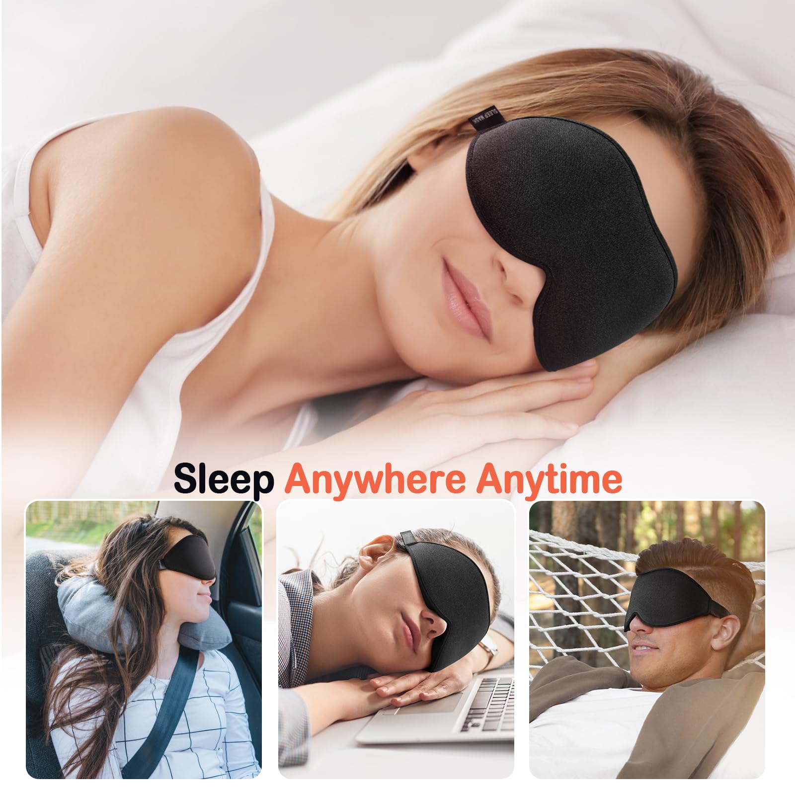 LitBear Sleep Mask for Side Sleeper For Travel