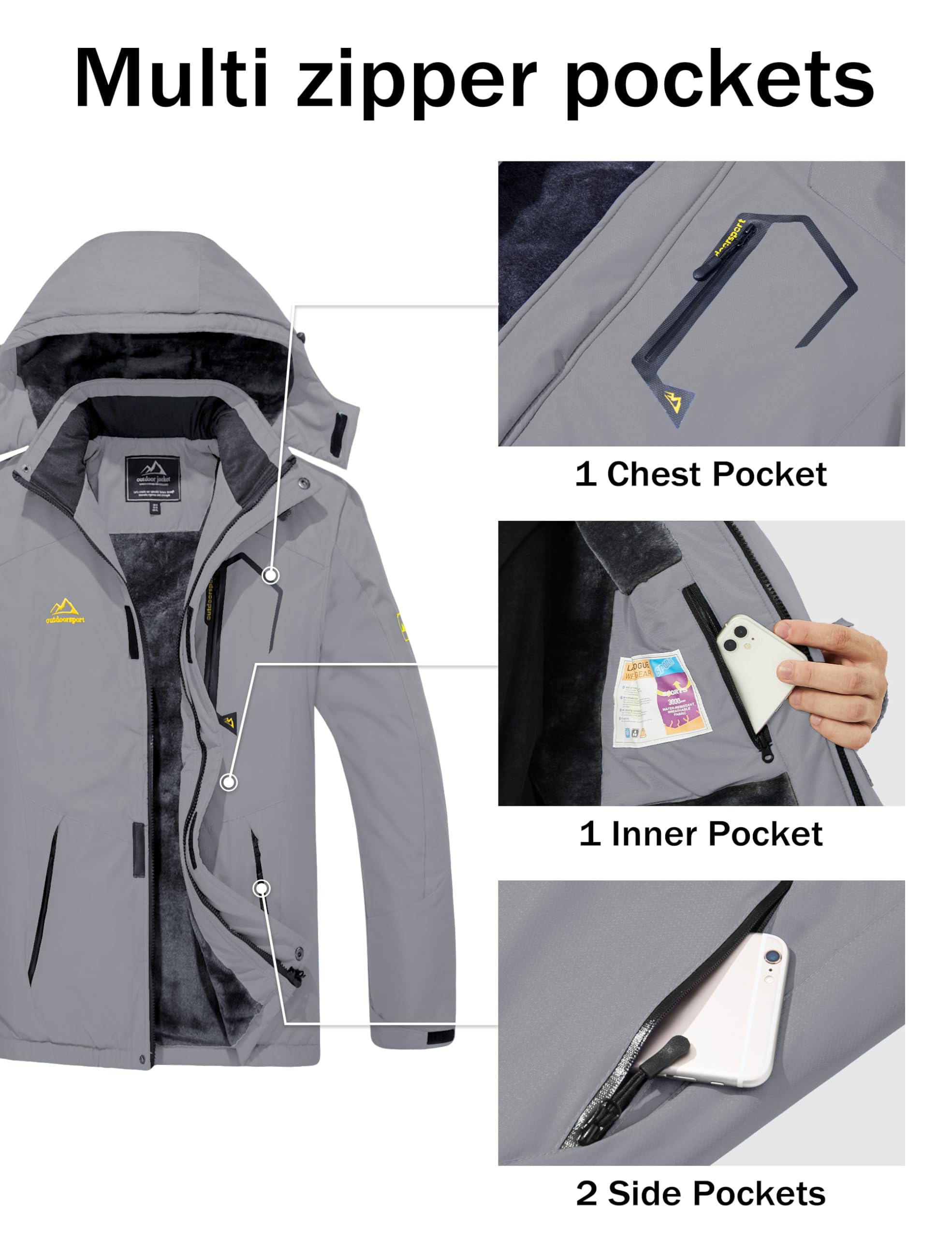 MAGCOMSEN Men's Winter Coats Snow Jacket