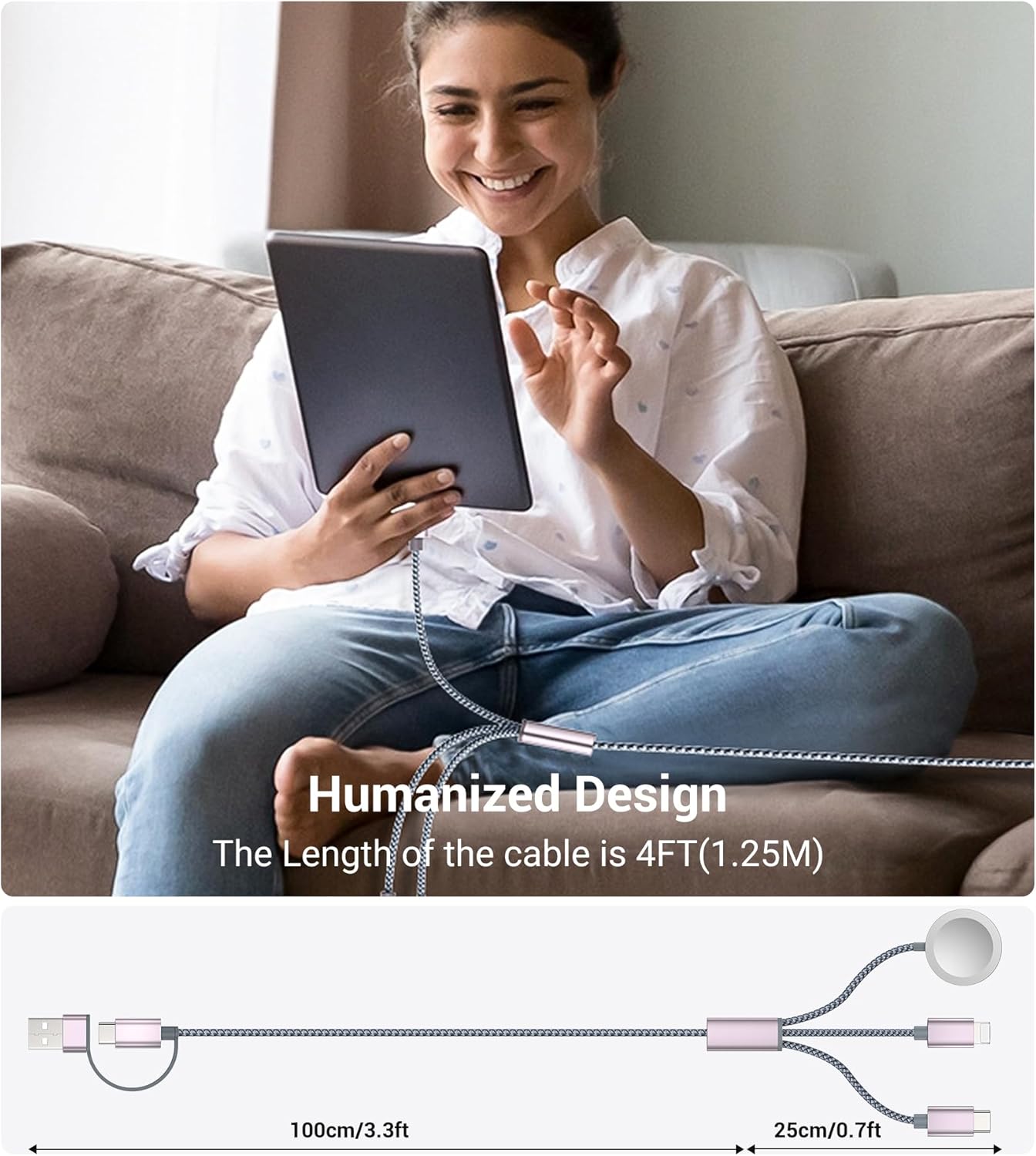 Temdan 3-in-1 USB-C Charging Cable