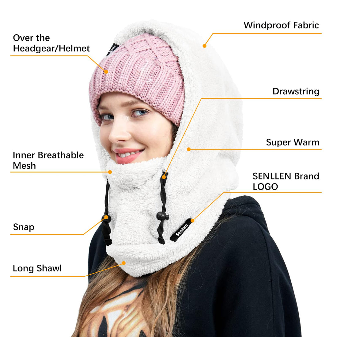 Senllen Balaclava Cold Weather Fleece Windproof Ski Mask