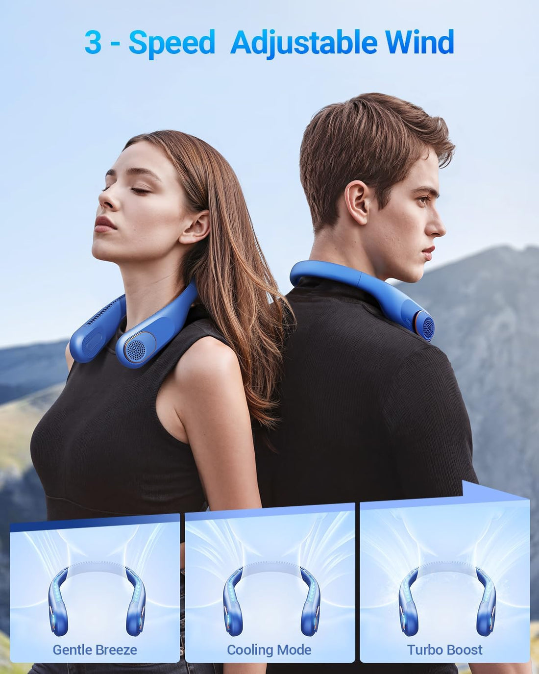 SWEETFULL Portable Neck Fan 360° Cooling Bladeless Personal Fat