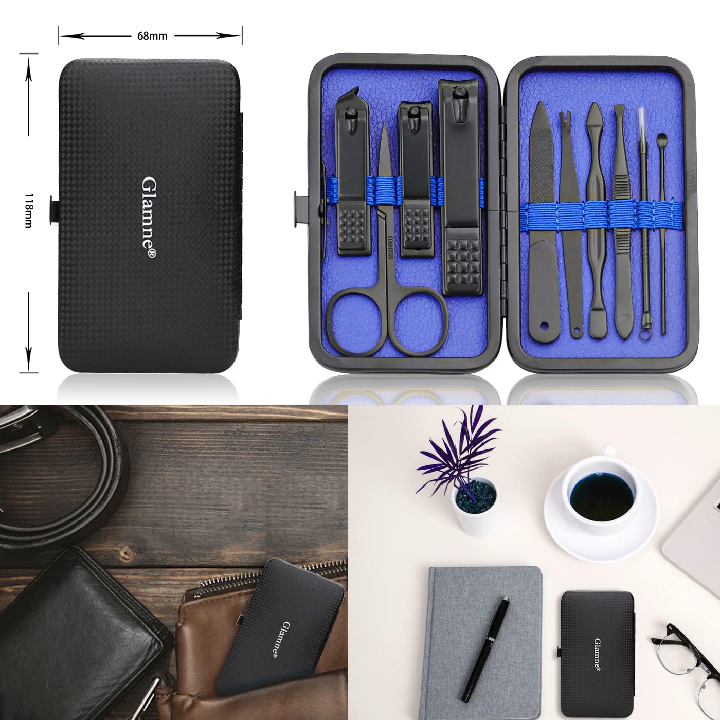 Glamne Manicure Set Nail Clippers Kit Professional Stainless Steel