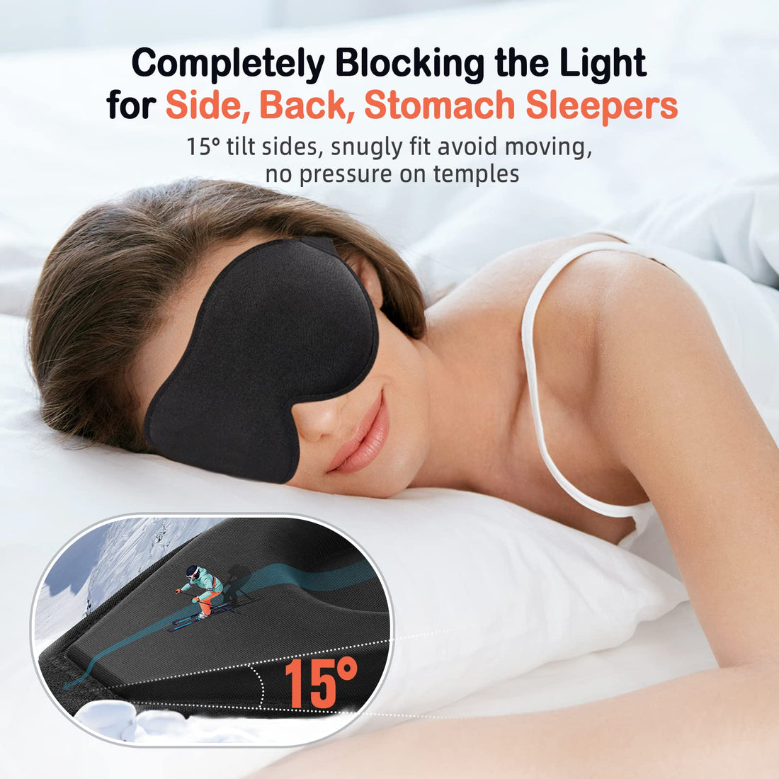 LitBear Sleep Mask for Side Sleeper For Travel