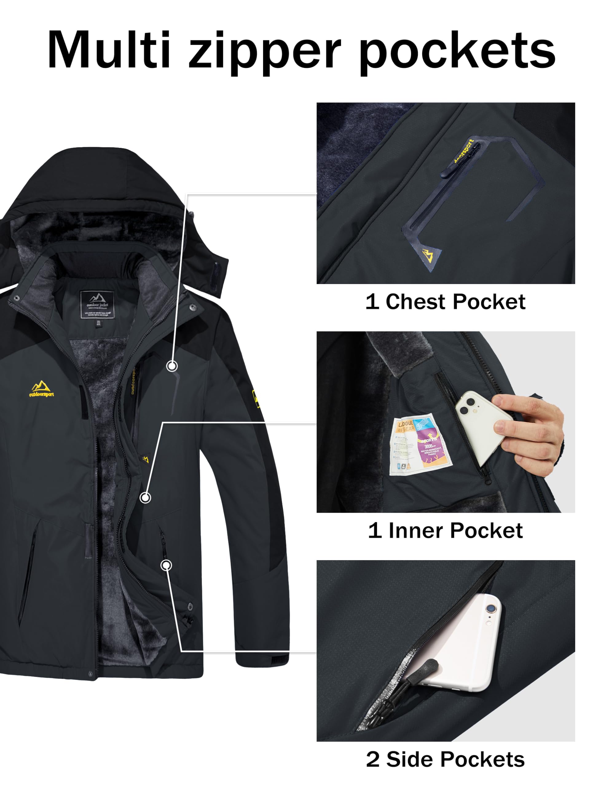 MAGCOMSEN Men's Winter Coats Snow Jacket