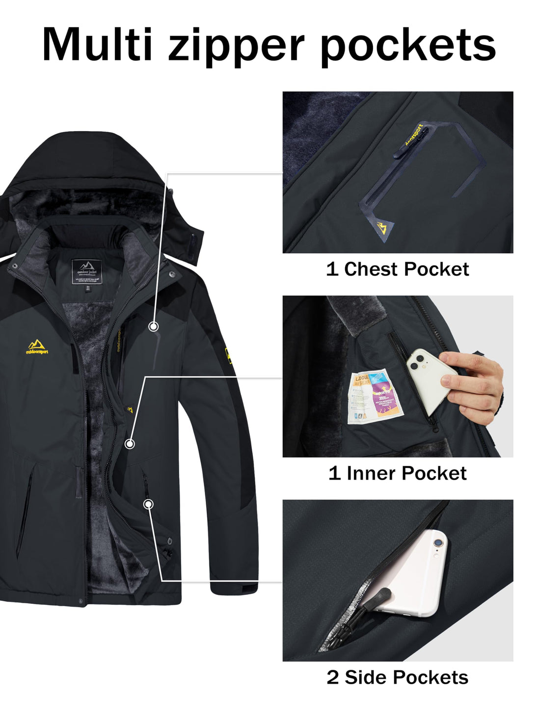 MAGCOMSEN Men's Winter Coats Snow Jacket