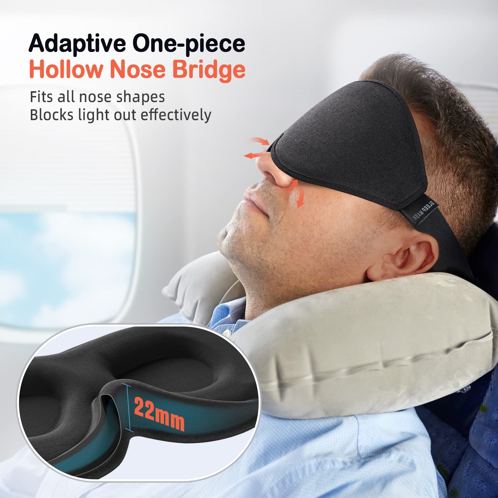 LitBear Sleep Mask for Side Sleeper For Travel