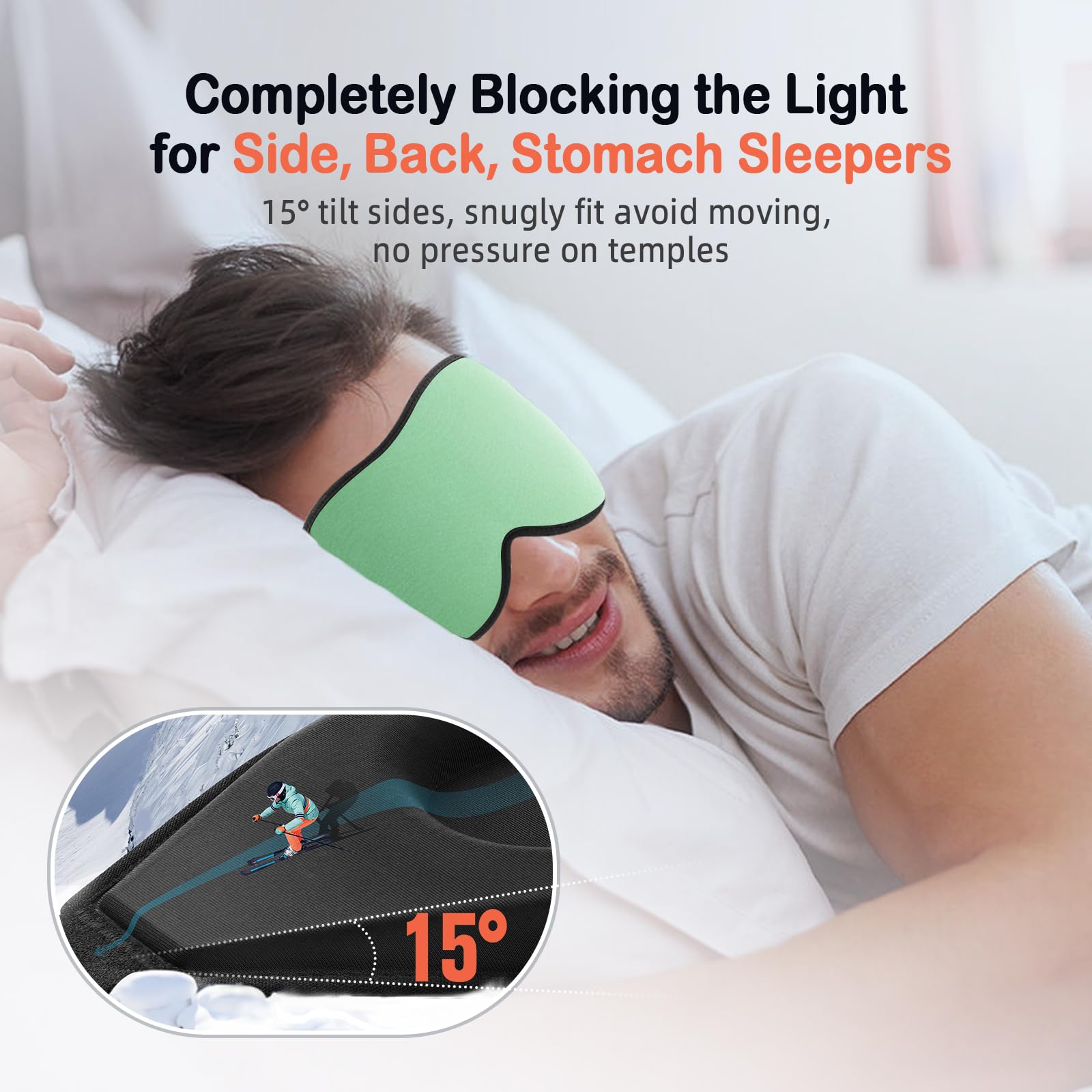 LitBear Sleep Mask for Side Sleeper For Travel
