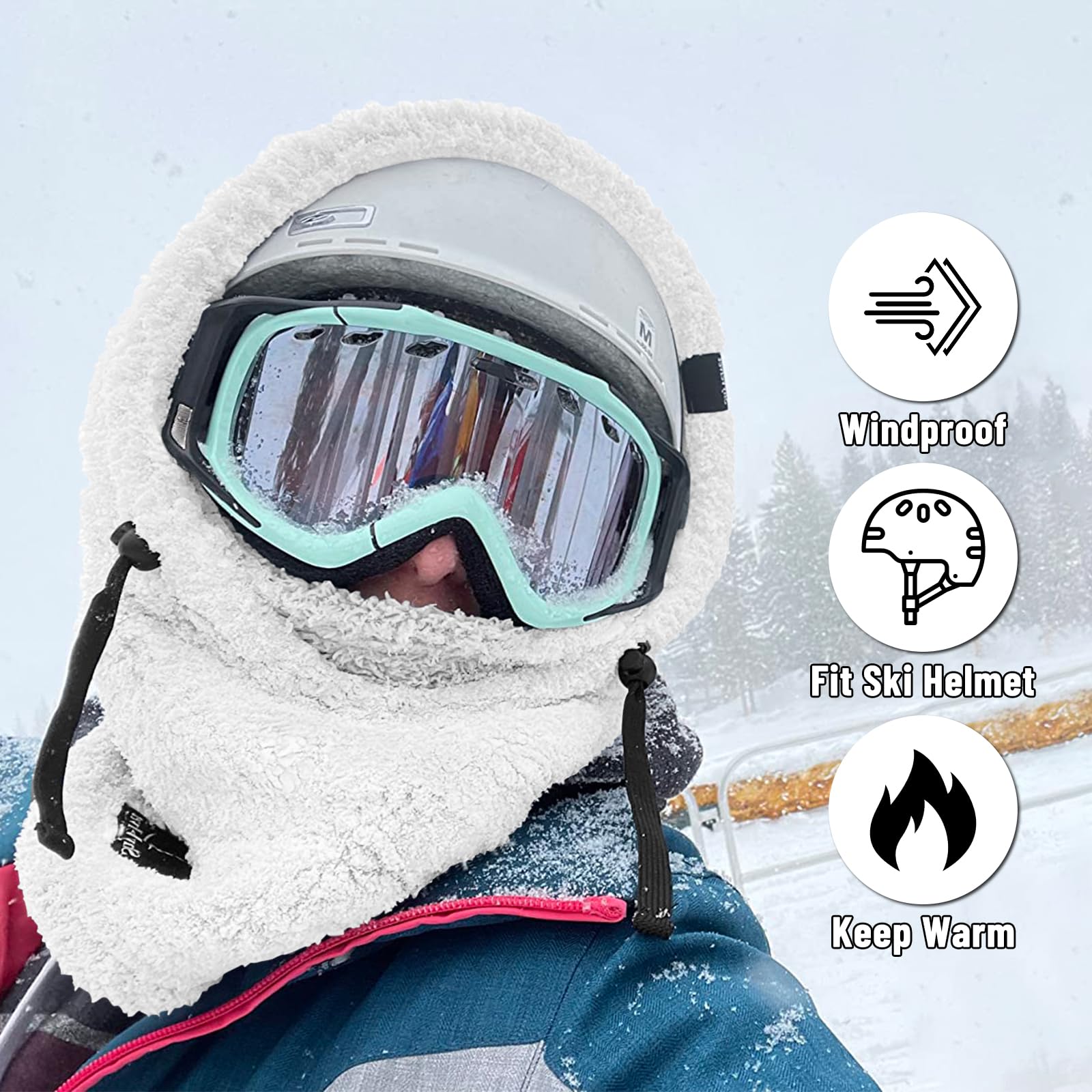 Senllen Balaclava Cold Weather Fleece Windproof Ski Mask
