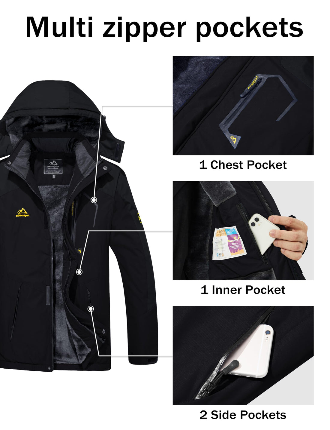 MAGCOMSEN Men's Winter Coats Snow Jacket