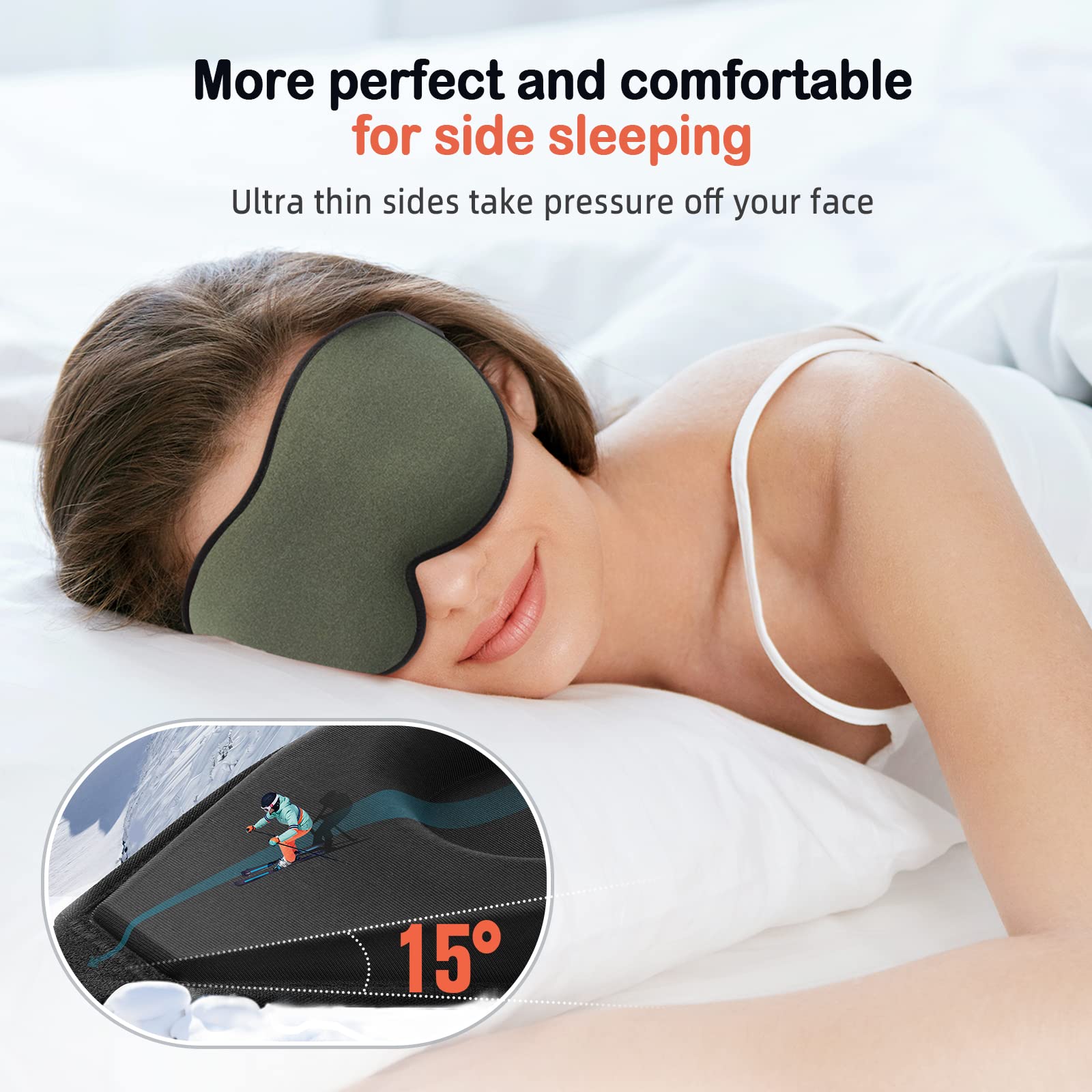 LitBear Sleep Mask for Side Sleeper For Travel