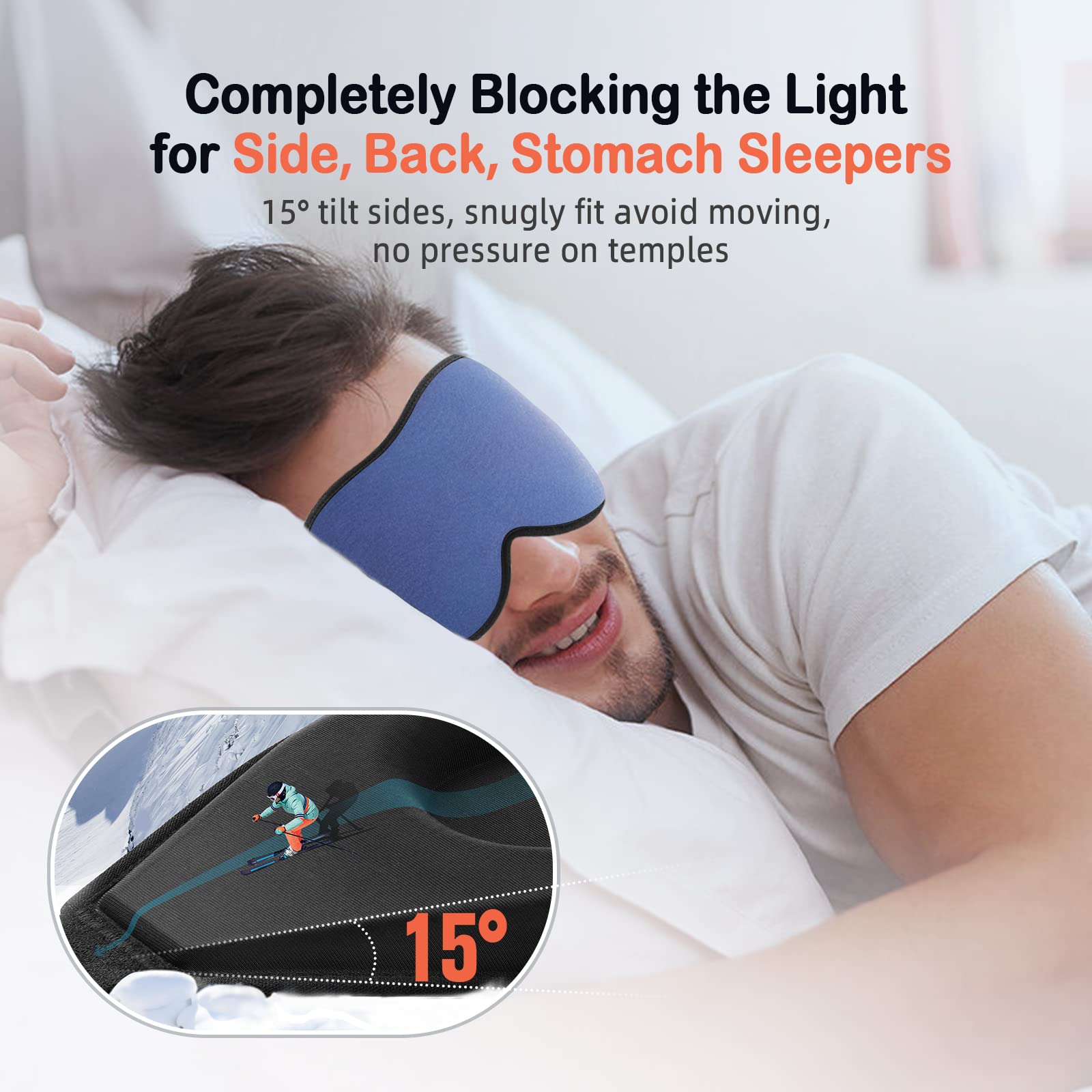 LitBear Sleep Mask for Side Sleeper For Travel