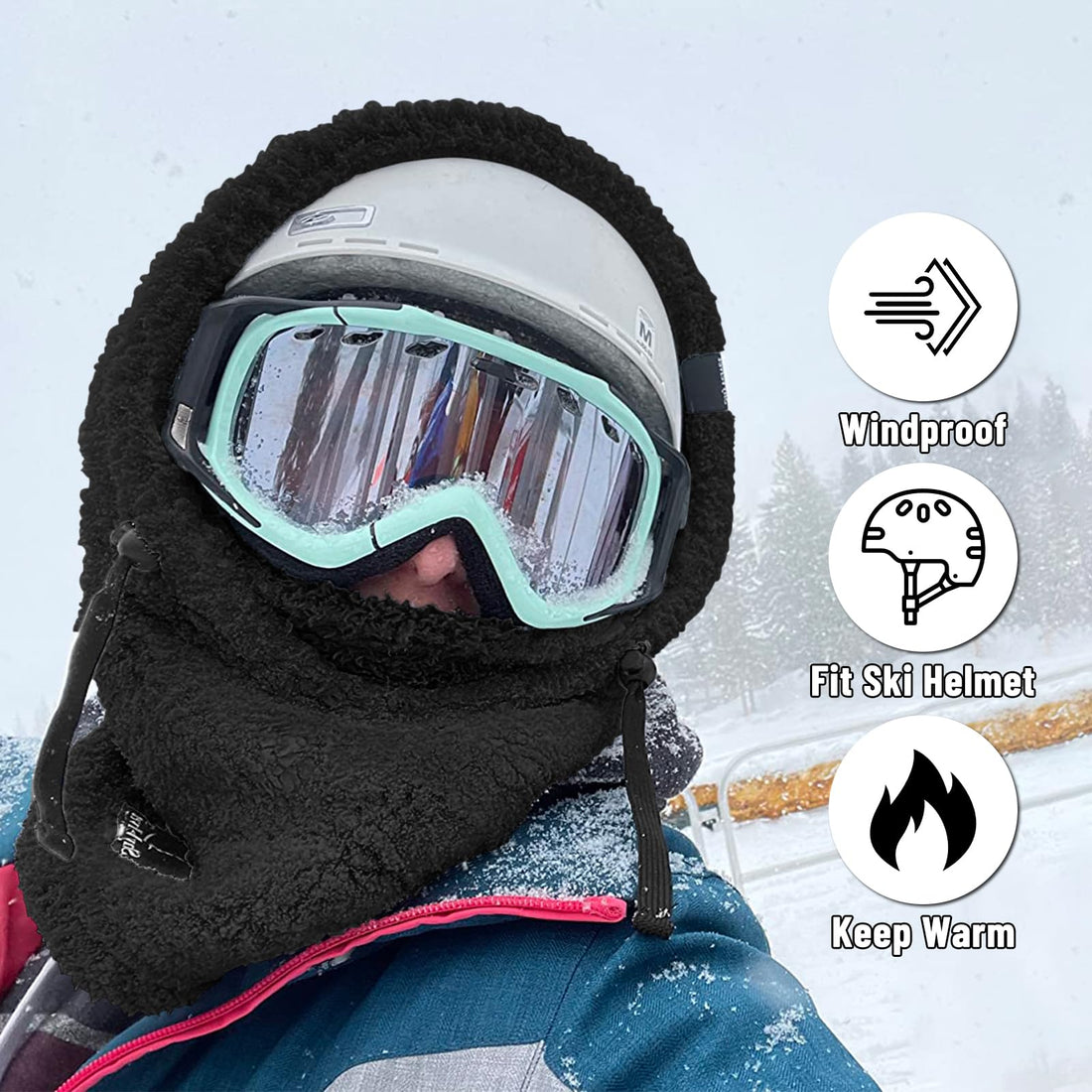 Senllen Balaclava Cold Weather Fleece Windproof Ski Mask