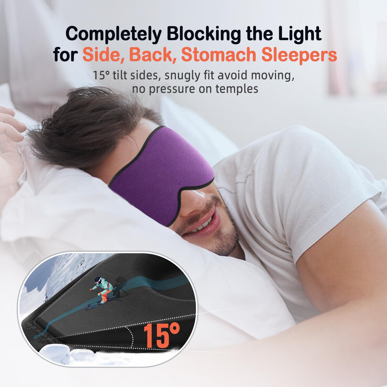 LitBear Sleep Mask for Side Sleeper For Travel