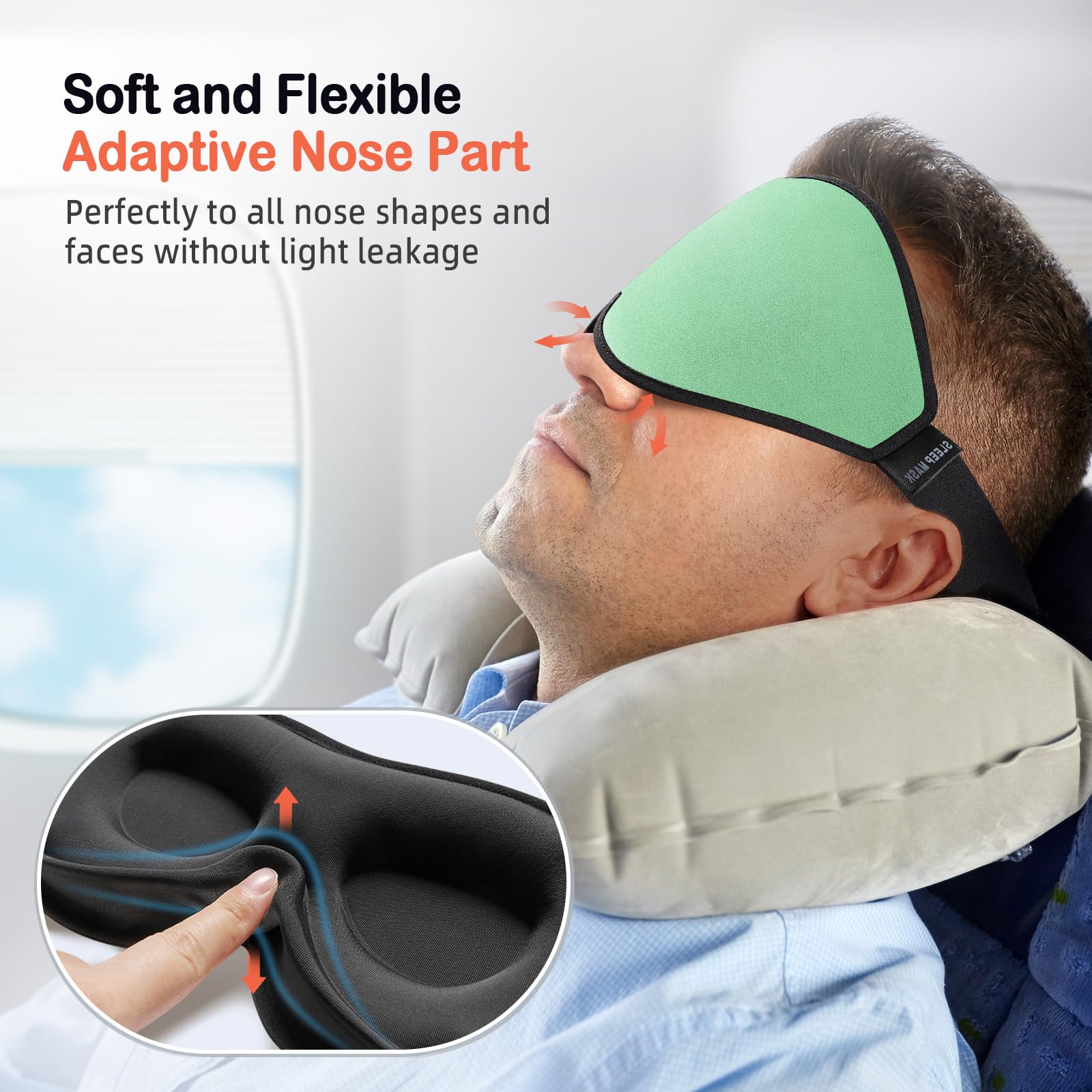 LitBear Sleep Mask for Side Sleeper For Travel