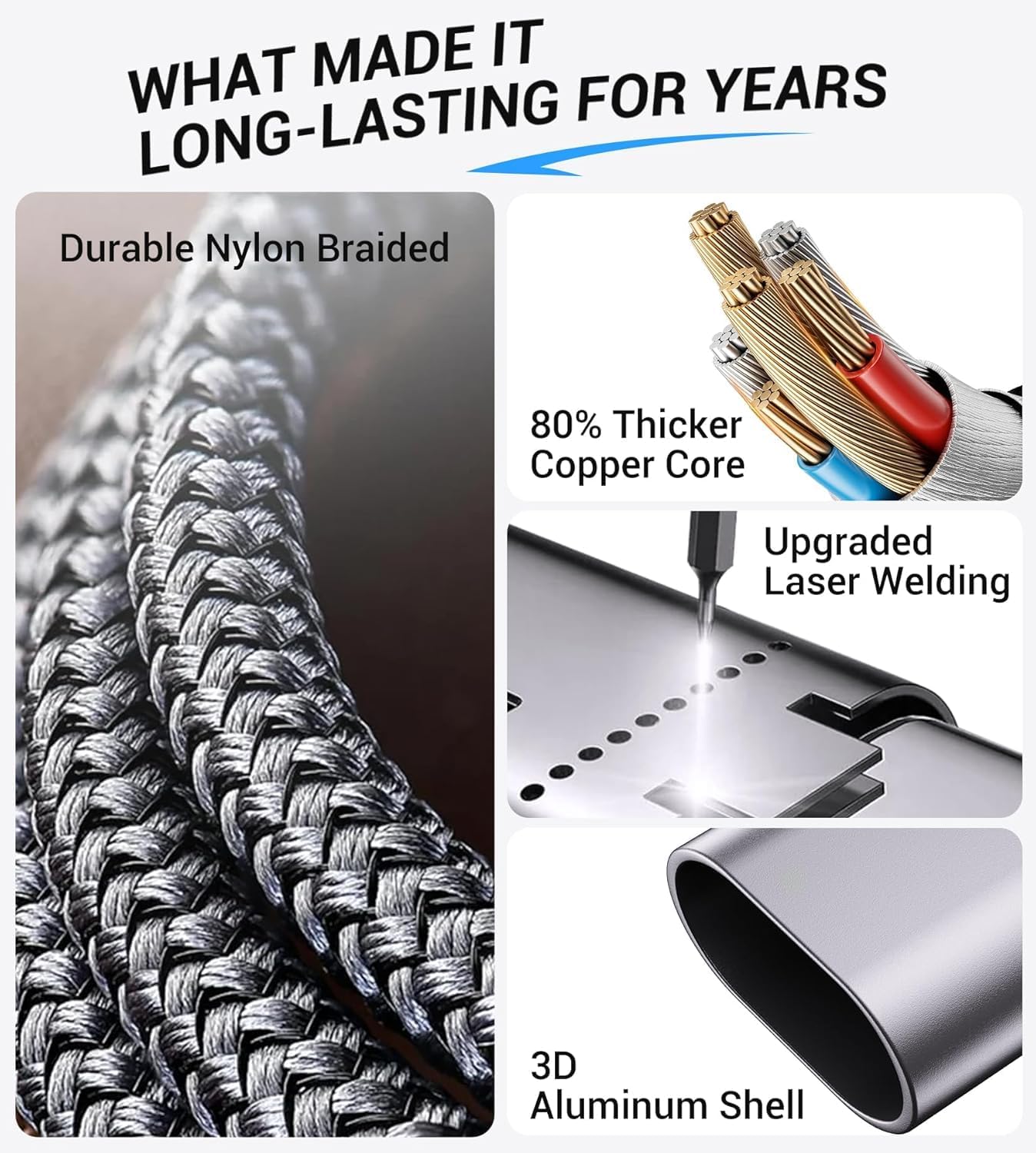 Temdan 3-in-1 USB-C Charging Cable