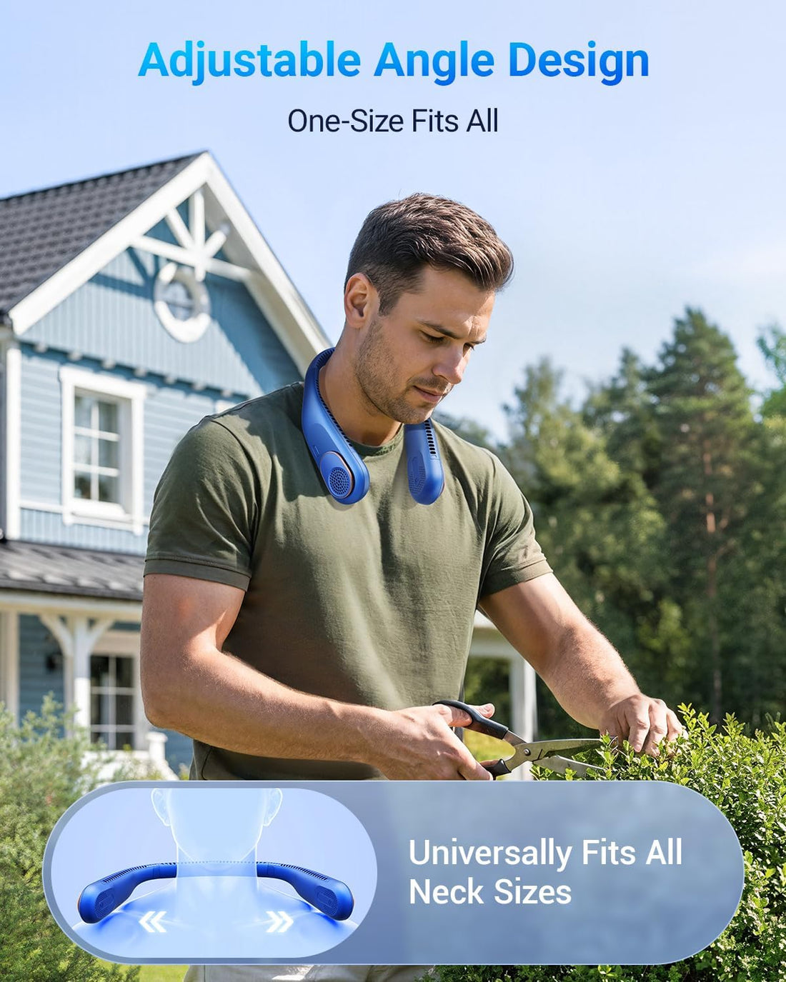 SWEETFULL Portable Neck Fan 360° Cooling Bladeless Personal Fat