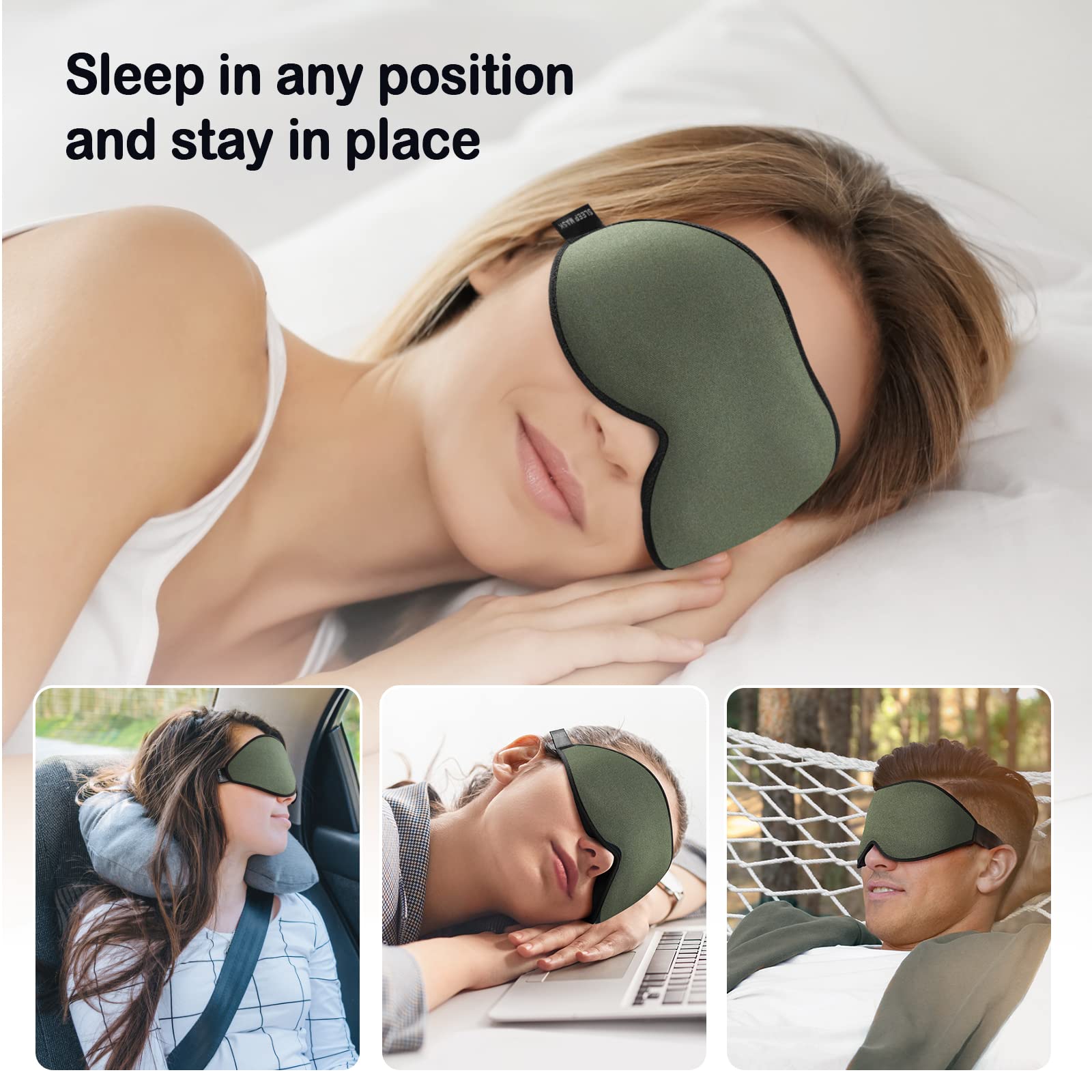 LitBear Sleep Mask for Side Sleeper For Travel