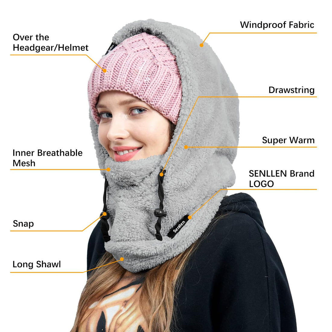 Senllen Balaclava Cold Weather Fleece Windproof Ski Mask