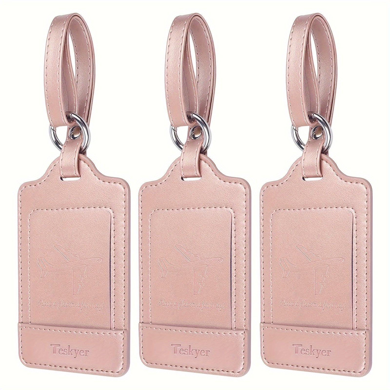 3pcs Luggage Tags, Faux Leather Luggage Tags,