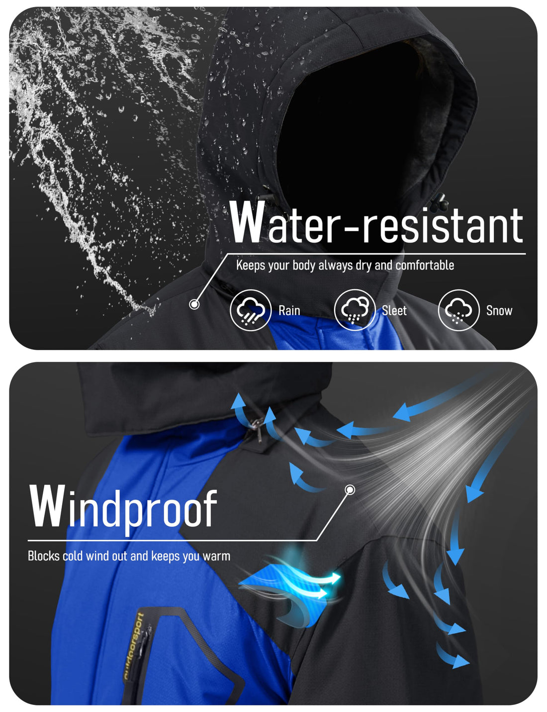 MAGCOMSEN Men's Winter Coats Snow Jacket