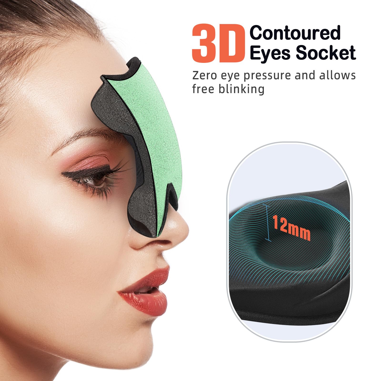 LitBear Sleep Mask for Side Sleeper For Travel