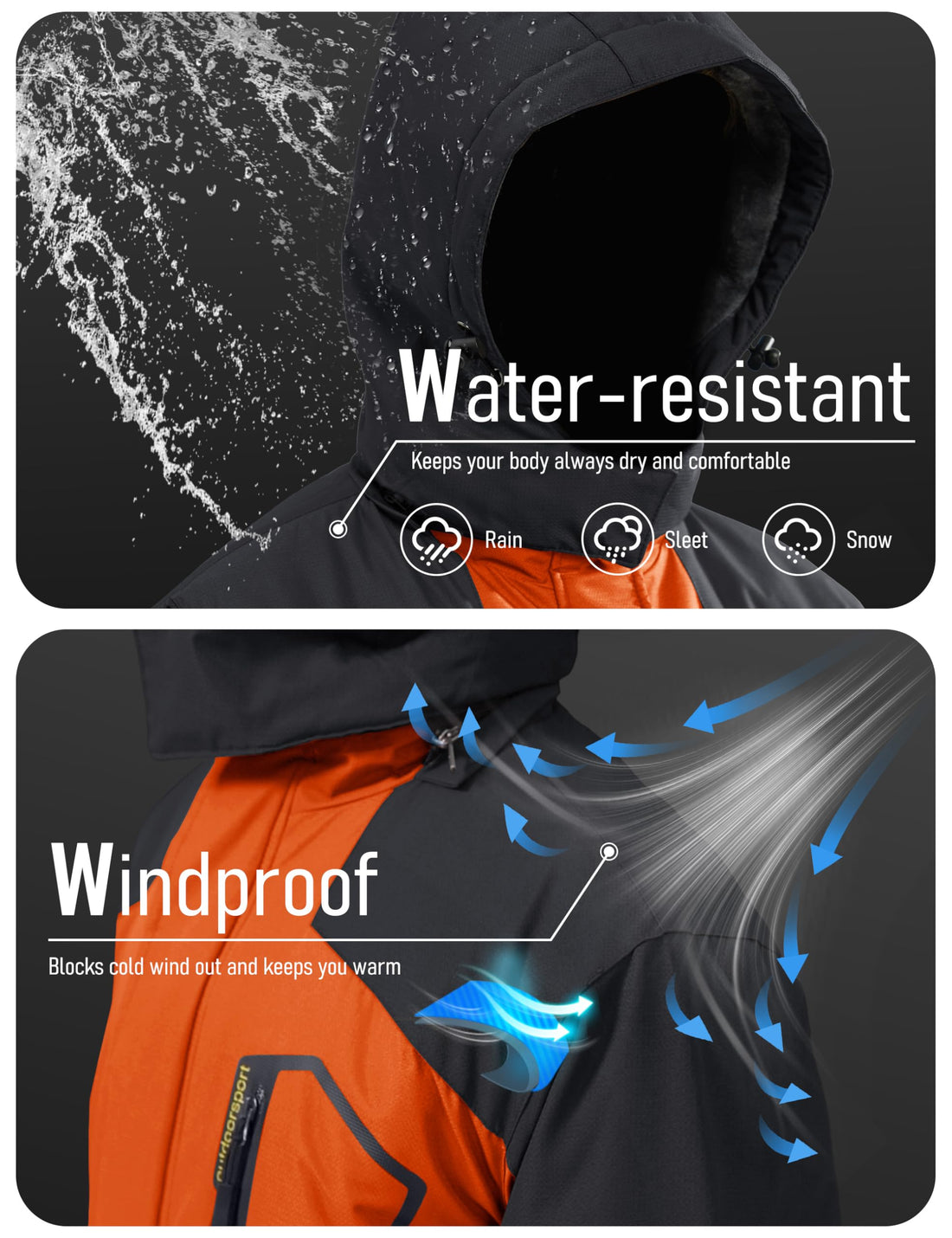 MAGCOMSEN Men's Winter Coats Snow Jacket