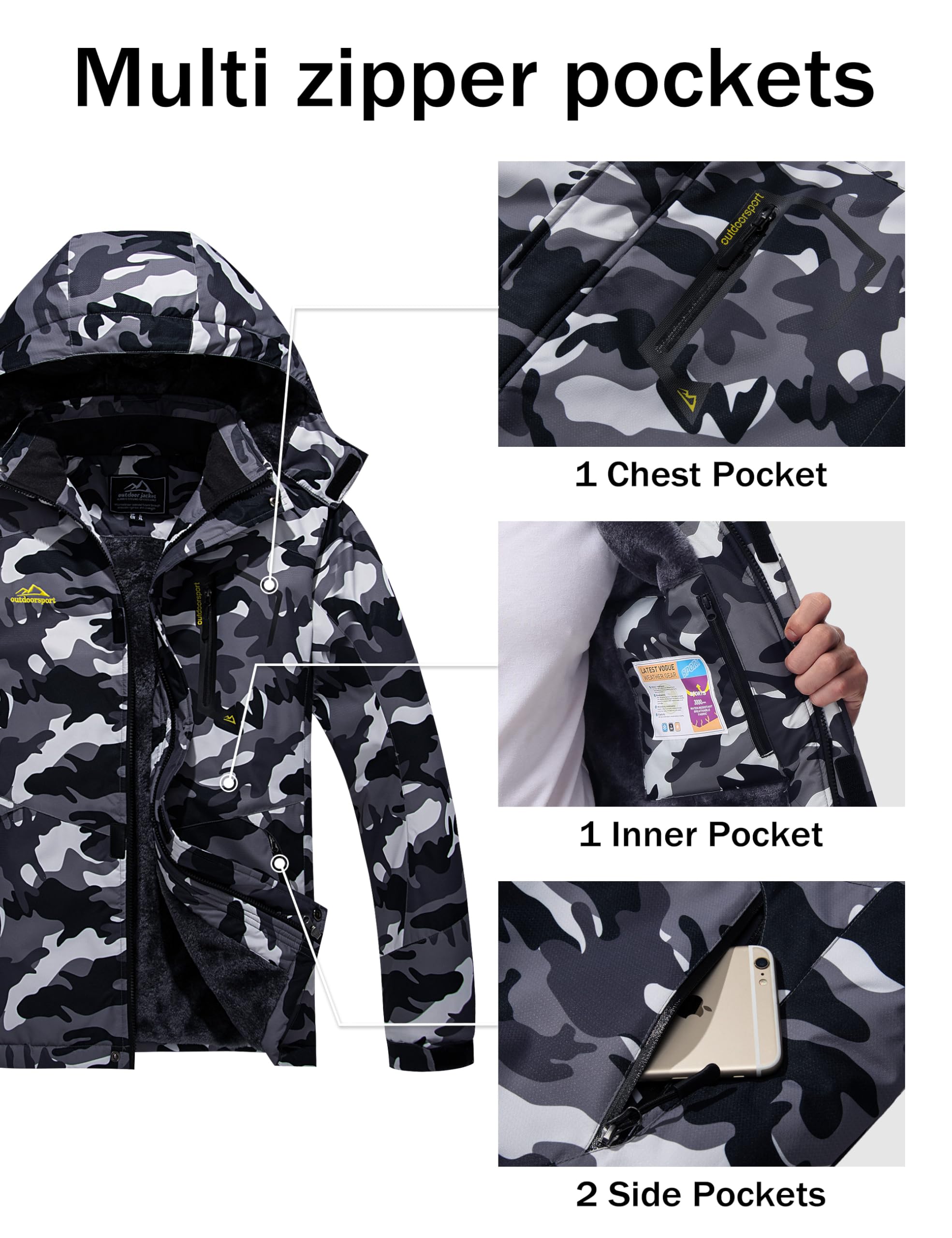 MAGCOMSEN Men's Winter Coats Snow Jacket