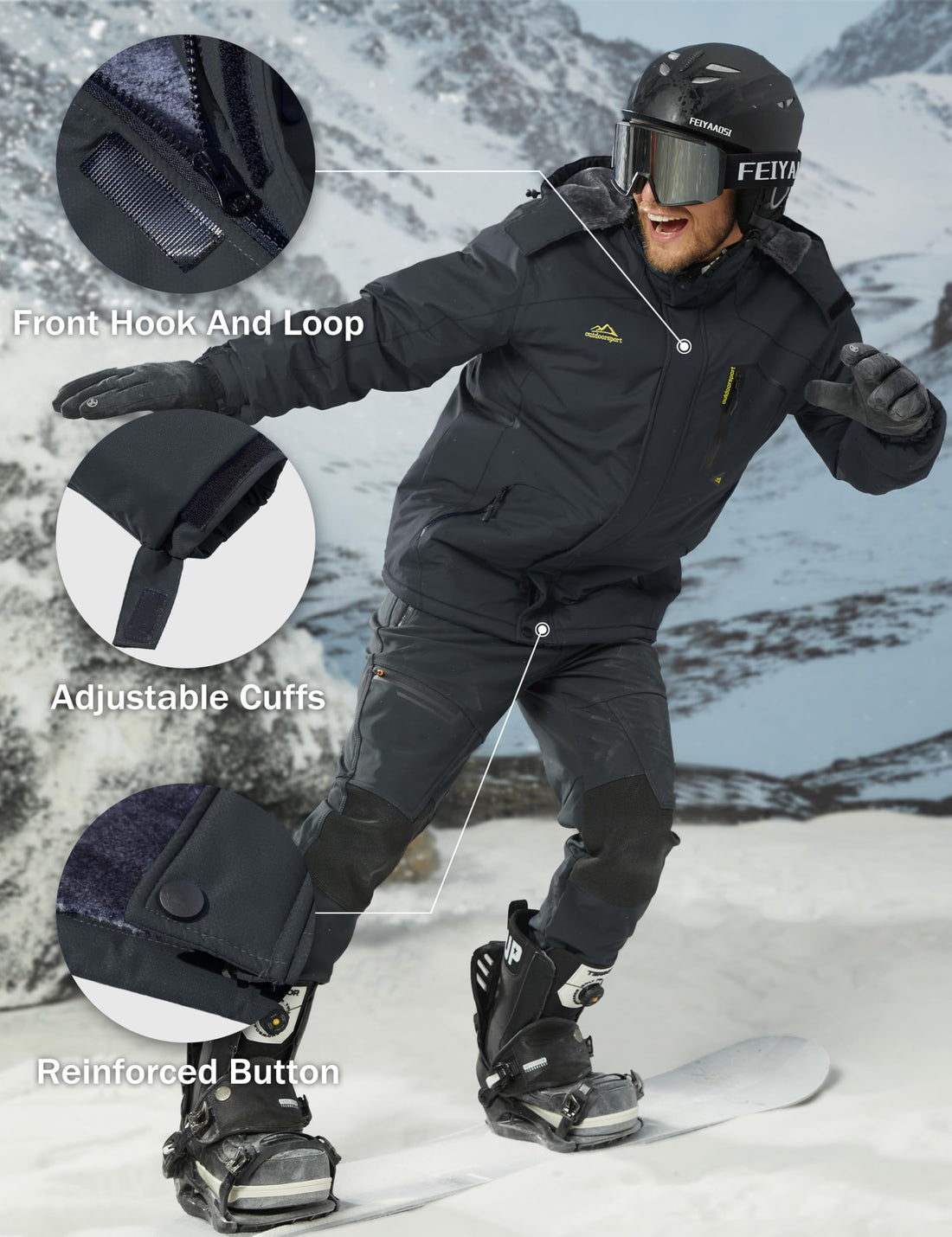 MAGCOMSEN Men's Winter Coats Snow Jacket