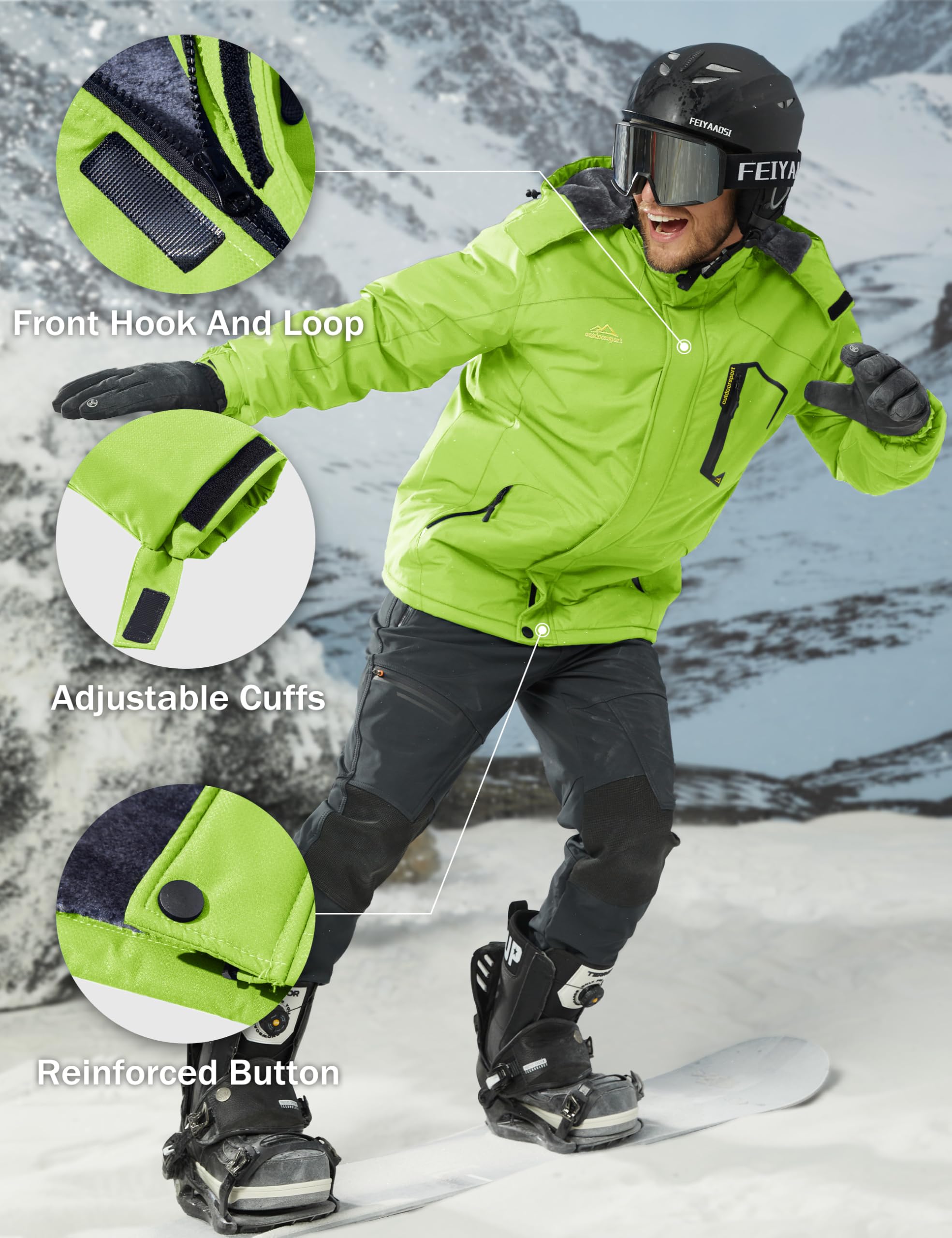 MAGCOMSEN Men's Winter Coats Snow Jacket