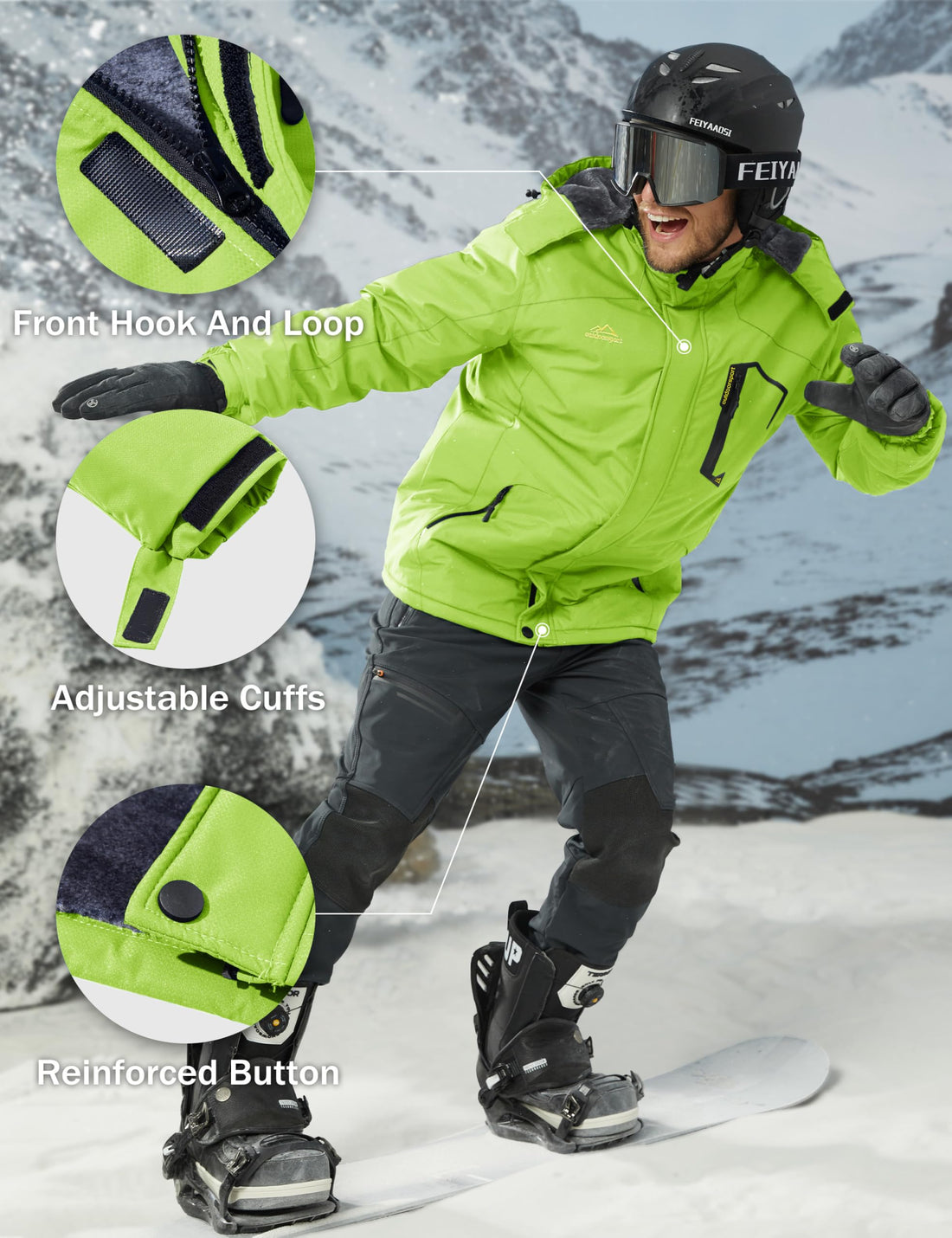 MAGCOMSEN Men's Winter Coats Snow Jacket