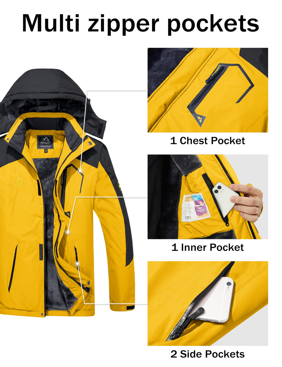 MAGCOMSEN Men's Winter Coats Snow Jacket