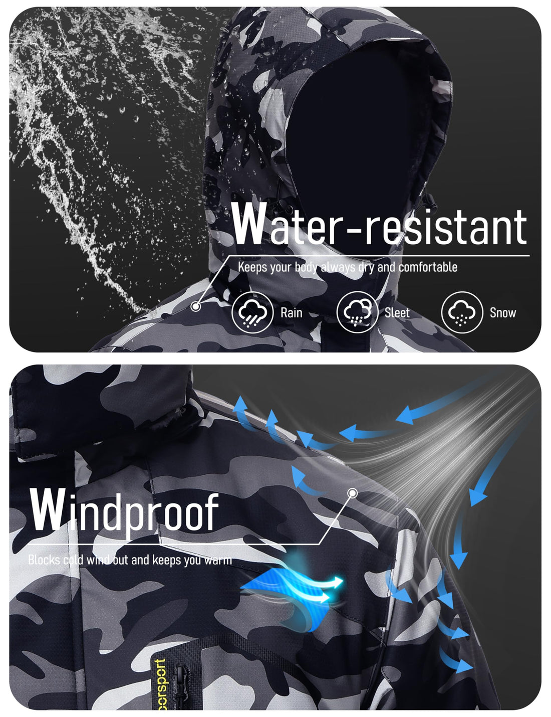 MAGCOMSEN Men's Winter Coats Snow Jacket