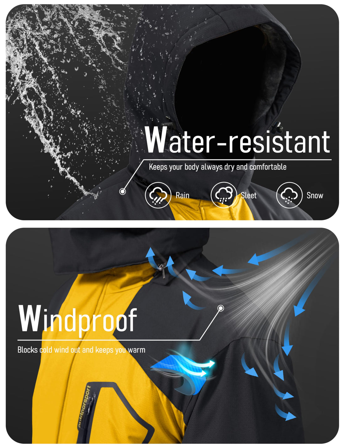 MAGCOMSEN Men's Winter Coats Snow Jacket