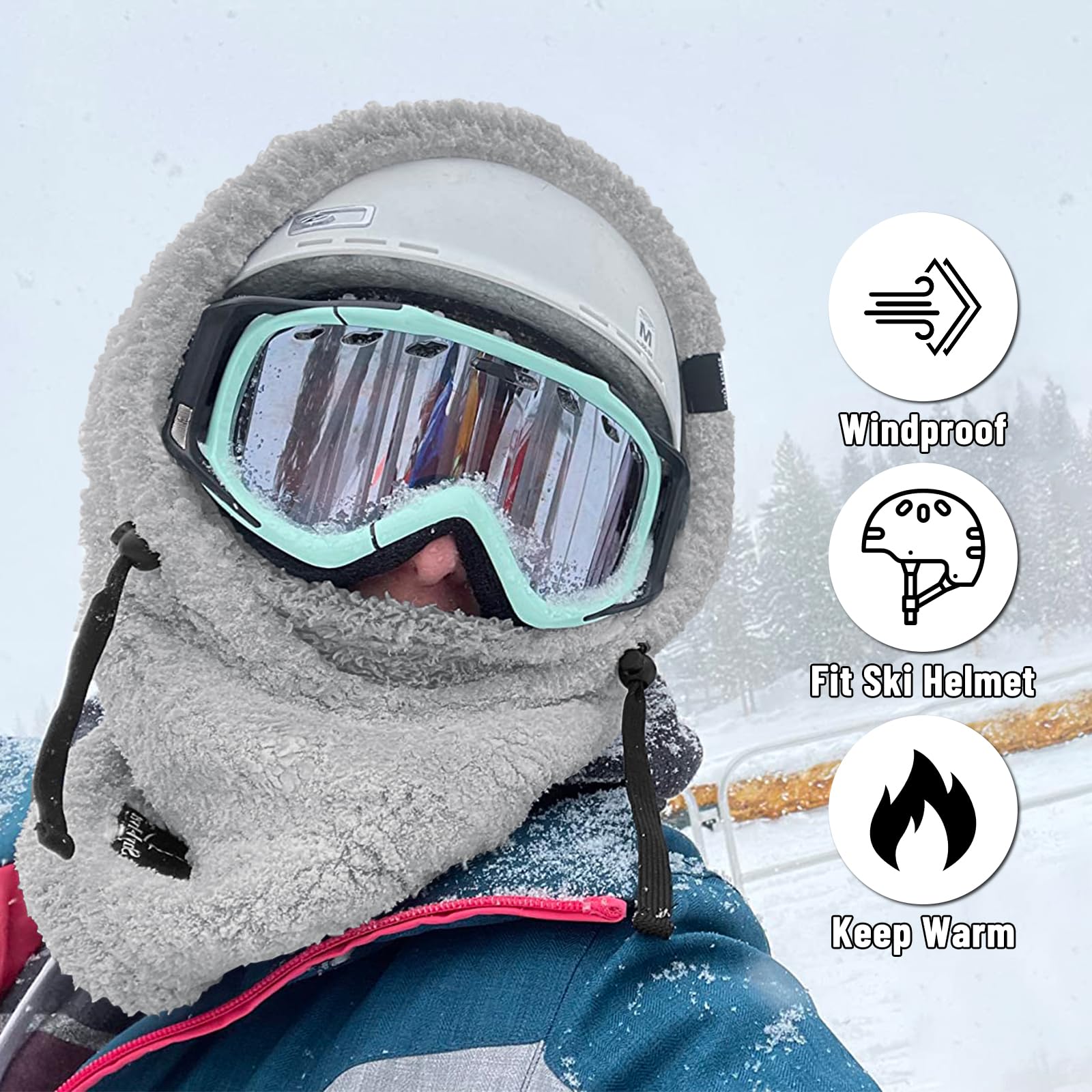Senllen Balaclava Cold Weather Fleece Windproof Ski Mask
