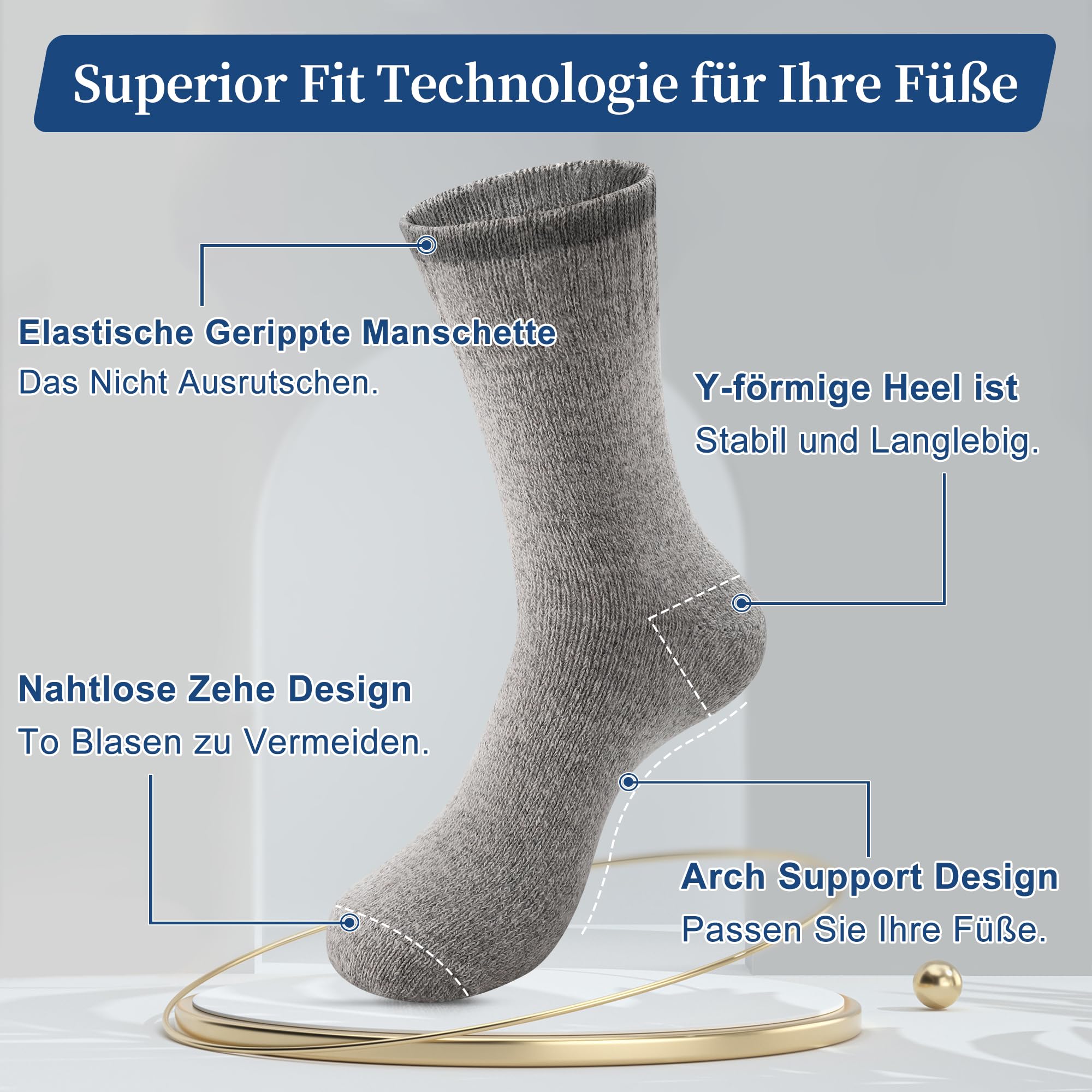 Annsuki 5 Pack Mens Merino Wool Socks for Winter