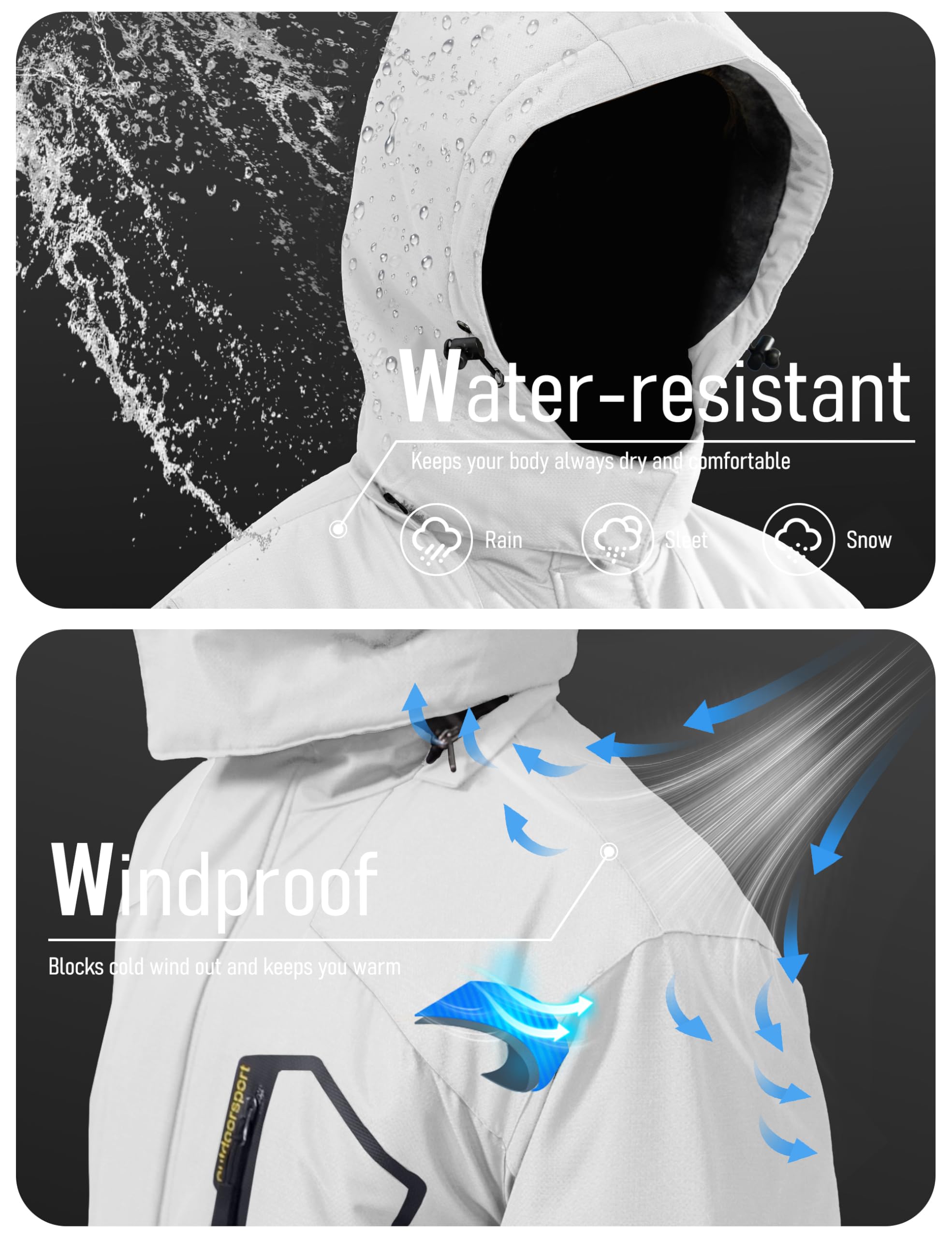 MAGCOMSEN Men's Winter Coats Snow Jacket