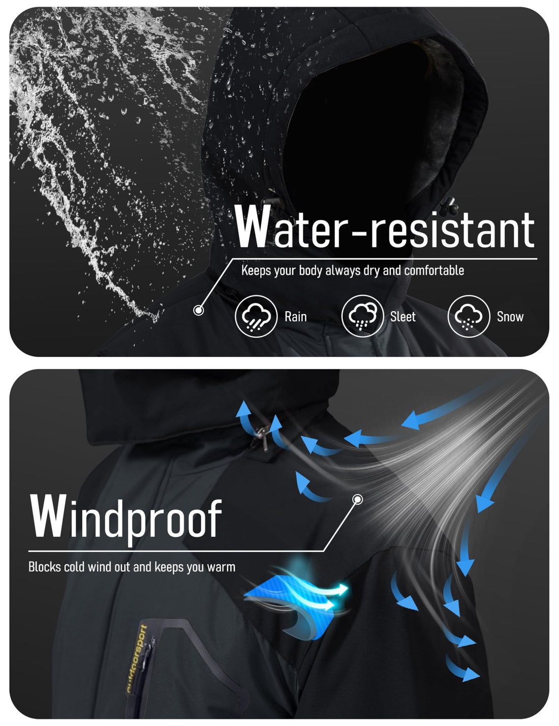 MAGCOMSEN Men's Winter Coats Snow Jacket