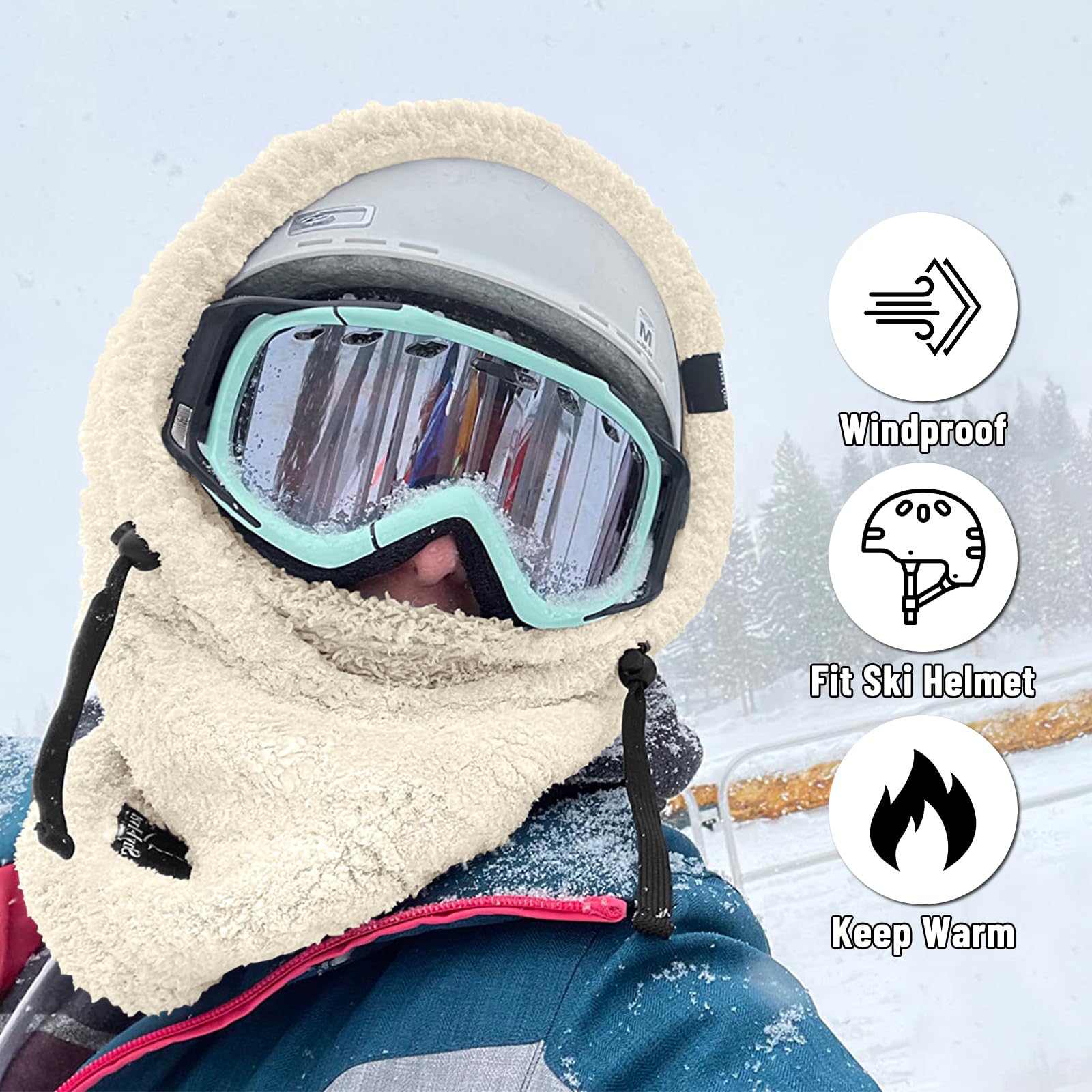 Senllen Balaclava Cold Weather Fleece Windproof Ski Mask