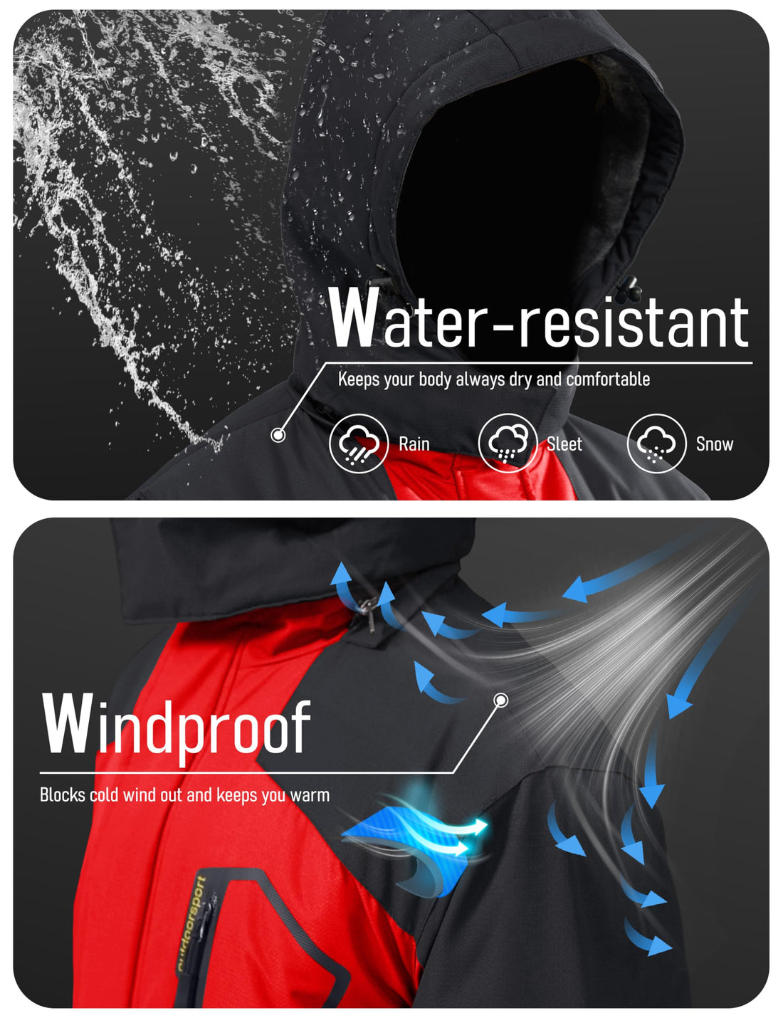 MAGCOMSEN Men's Winter Coats Snow Jacket