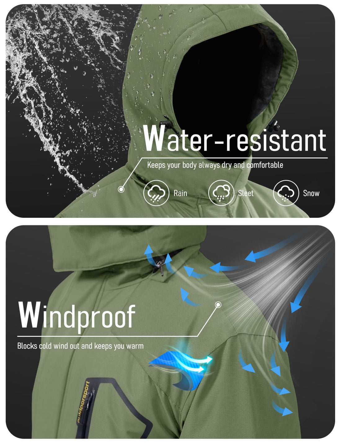 MAGCOMSEN Men's Winter Coats Snow Jacket