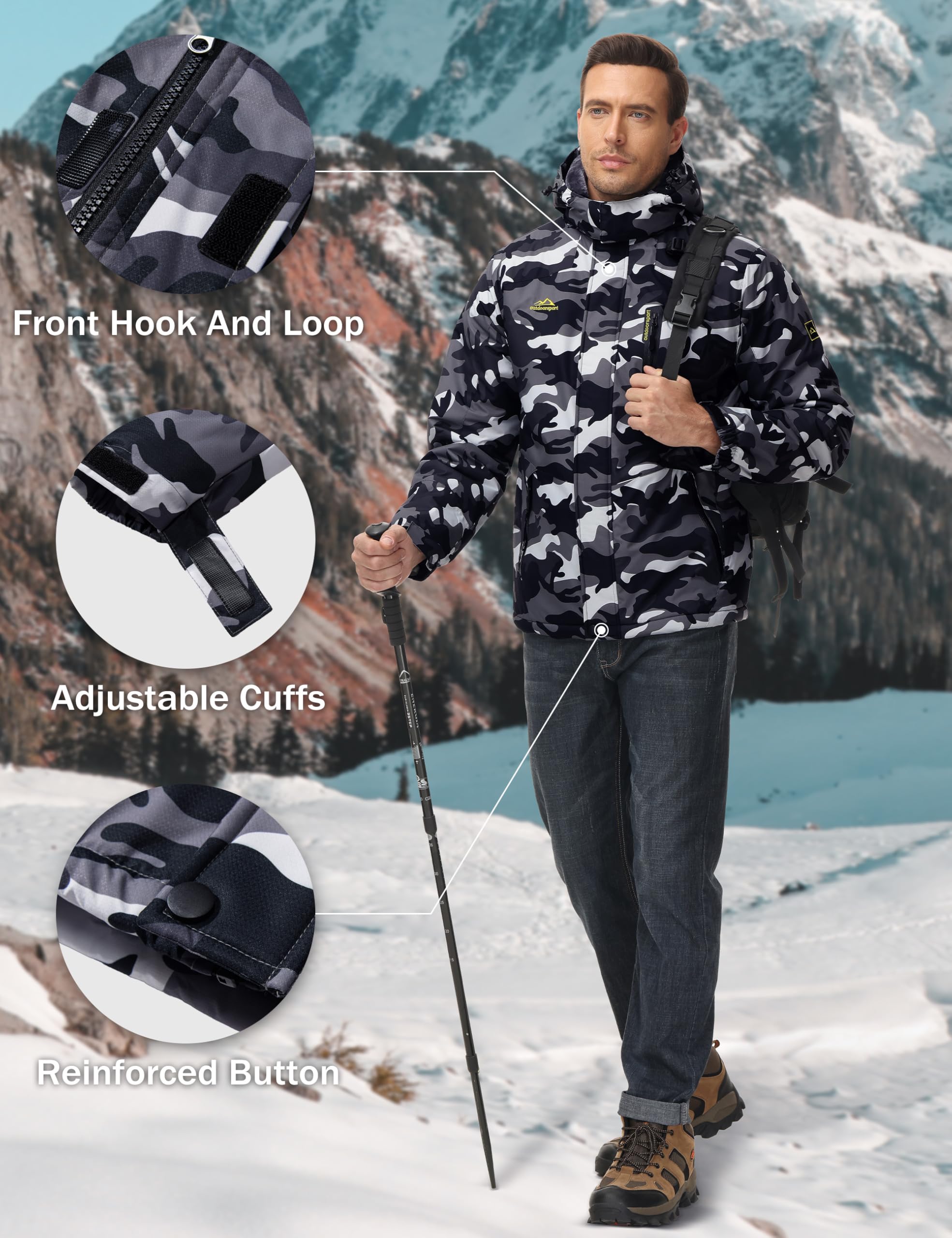 MAGCOMSEN Men's Winter Coats Snow Jacket