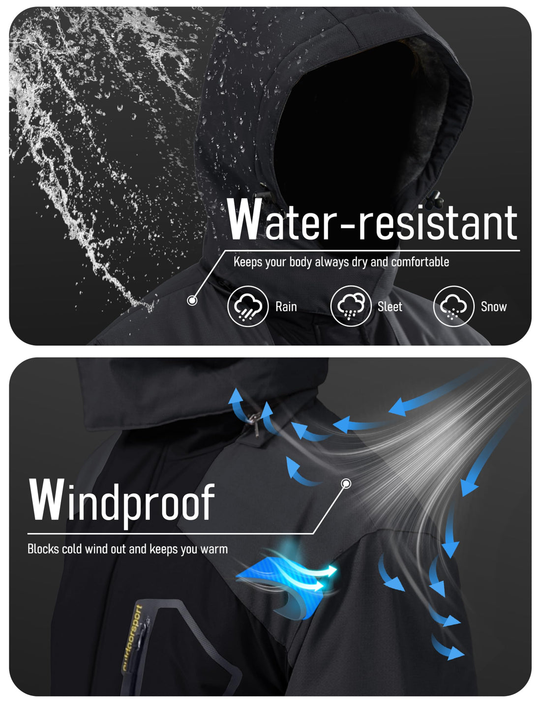 MAGCOMSEN Men's Winter Coats Snow Jacket