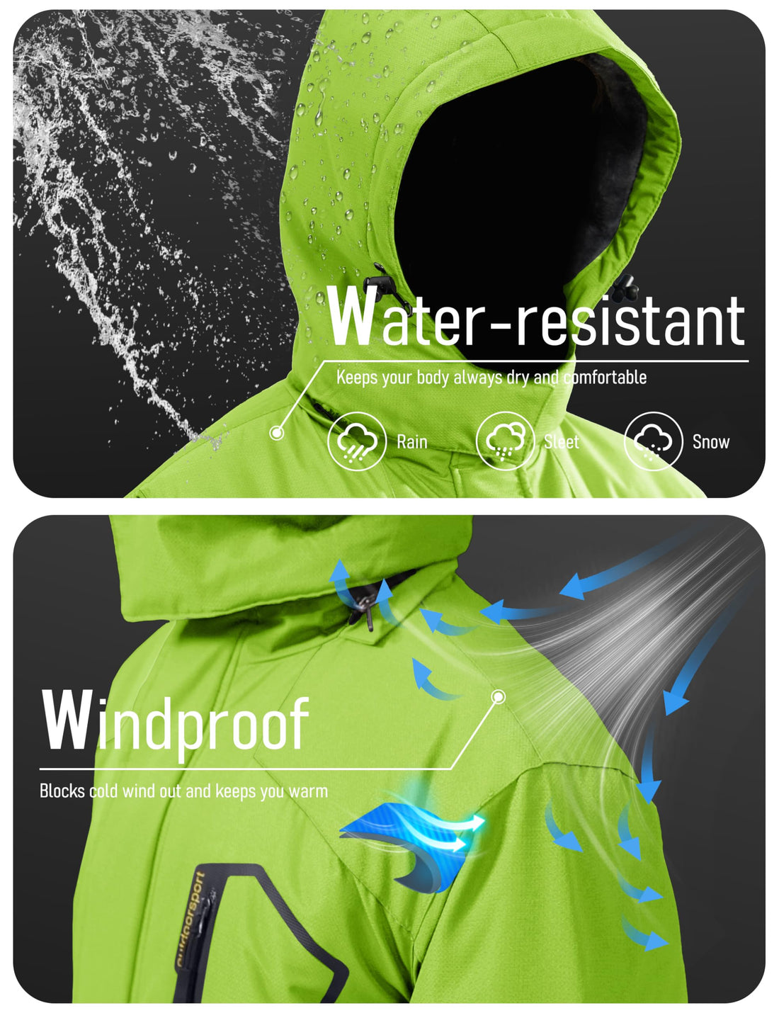 MAGCOMSEN Men's Winter Coats Snow Jacket